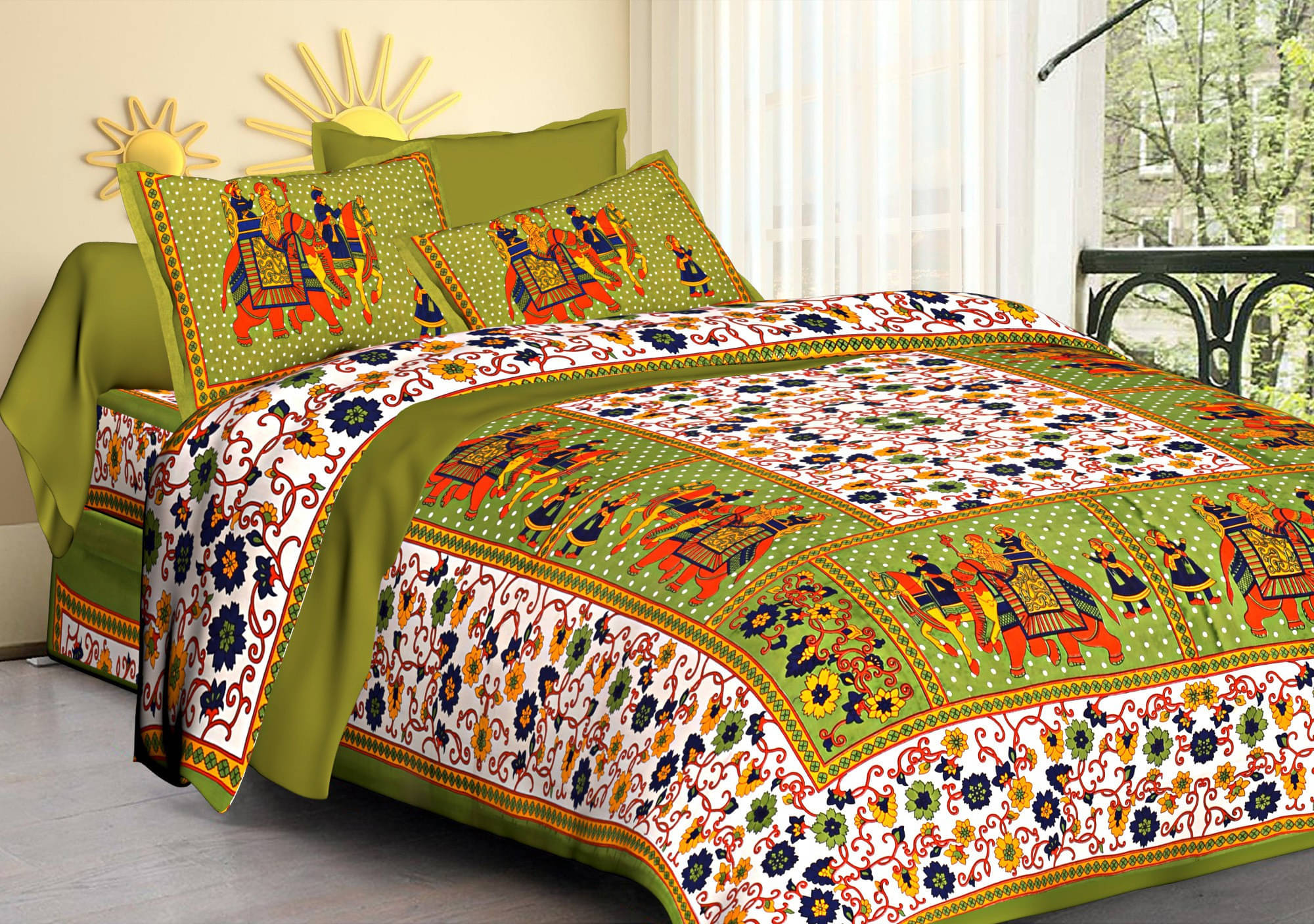     			Batham Handloom Cotton 1 Double Bedsheet with 2 Pillow Covers ( Pink )