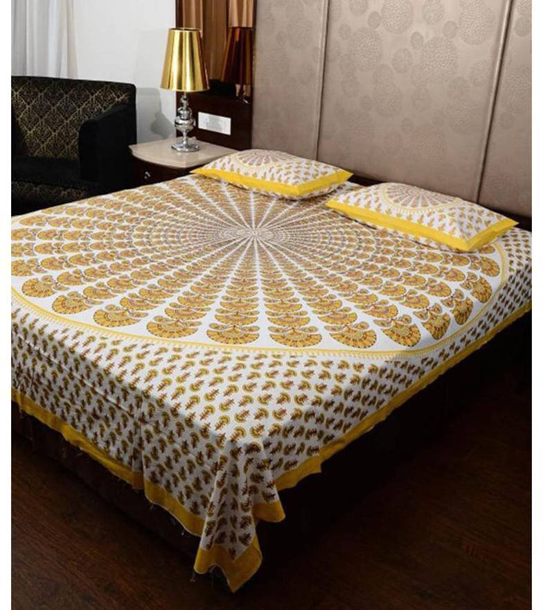 Batham Handloom Cotton 1 Double Bedsheet with 2 Pillow Covers ( Multicolor ) Batham Handloom Cotton 1 Double Bedsheet with 2 Pillow Covers ( Multicolor )