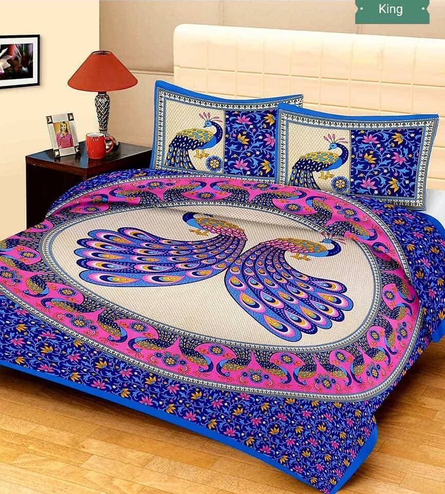     			Batham Handloom Cotton 1 Double Bedsheet with 2 Pillow Covers ( Multicolor )