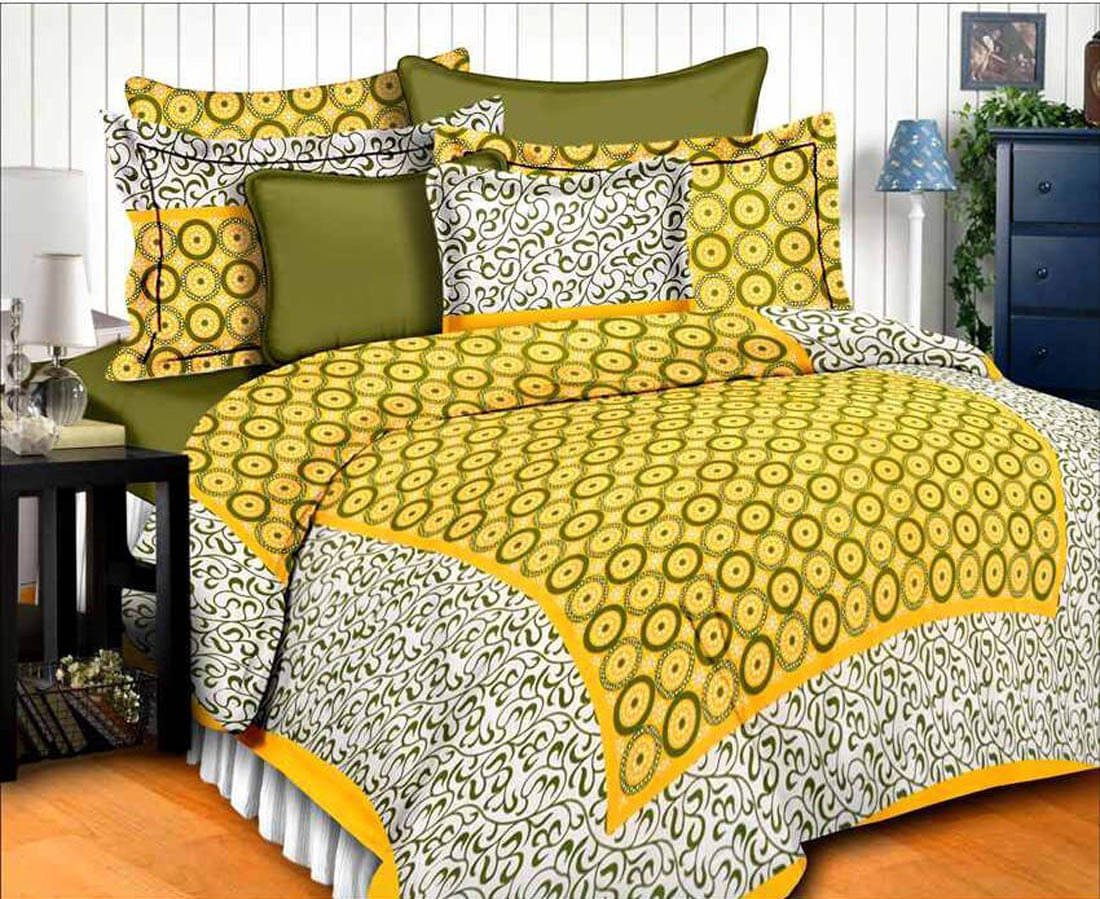 Batham Handloom Cotton 1 Double Bedsheet with 2 Pillow Covers ( Green ) Batham Handloom Cotton 1 Double Bedsheet with 2 Pillow Covers ( Green )