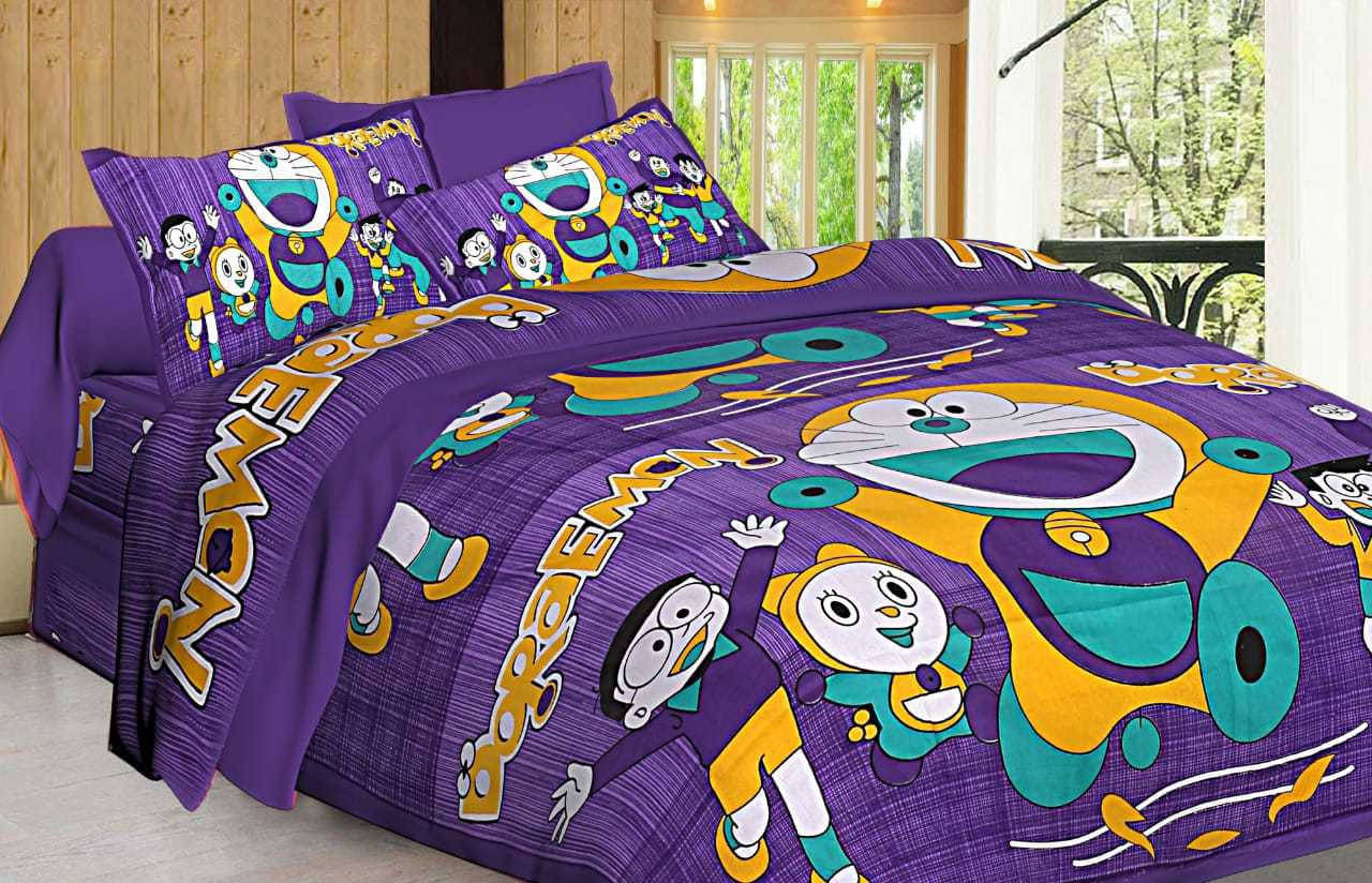 Batham Handloom Cotton 1 Double Bedsheet with 2 Pillow Covers ( Purple ) Batham Handloom Cotton 1 Double Bedsheet with 2 Pillow Covers ( Purple )