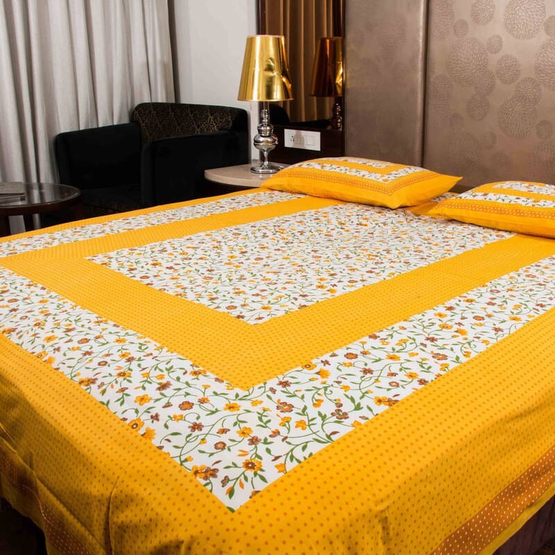     			Batham Handloom Cotton 1 Double Bedsheet with 2 Pillow Covers ( Multicolor )