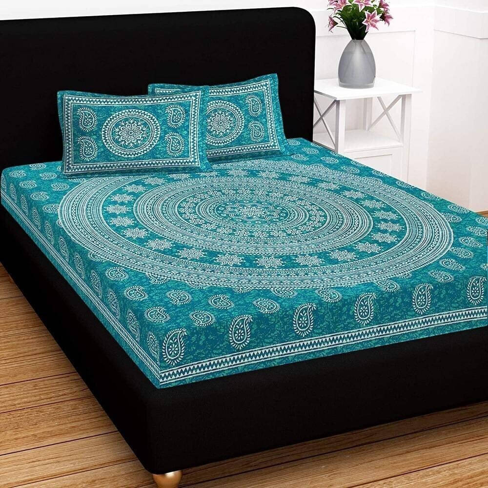 Batham Handloom Cotton 1 Double Bedsheet with 2 Pillow Covers ( Multicolor ) Batham Handloom Cotton 1 Double Bedsheet with 2 Pillow Covers ( Multicolor )