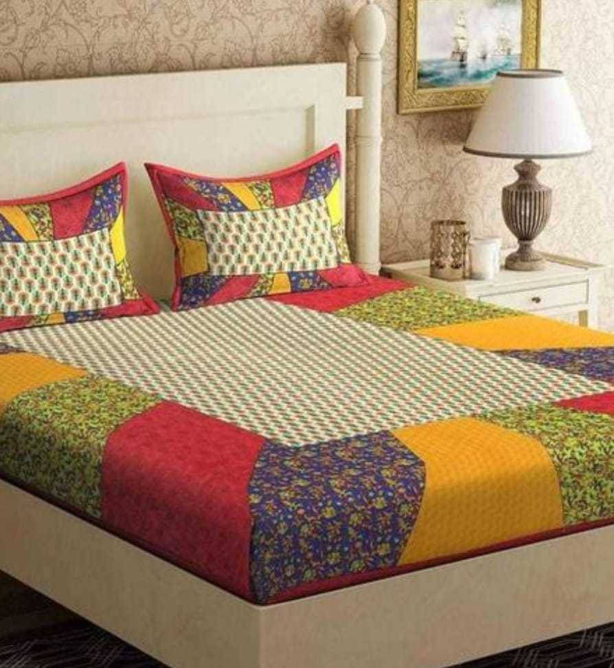 Batham Handloom Cotton 1 Double Bedsheet with 2 Pillow Covers ( Multicolor )     			Batham Handloom Cotton 1 Double Bedsheet with 2 Pillow Covers ( Multicolor )