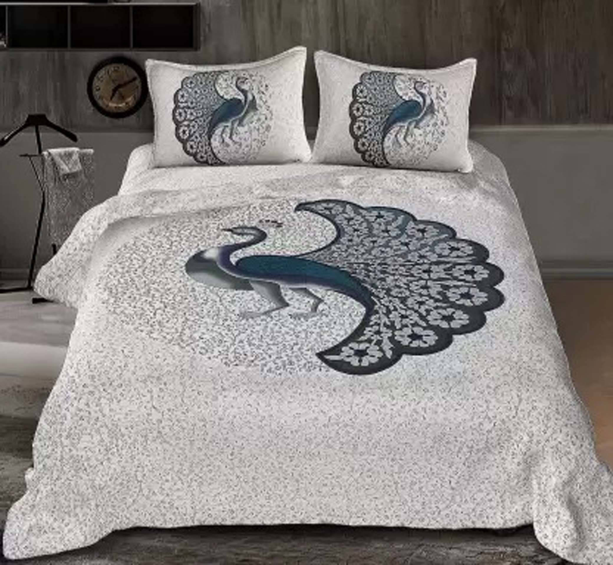     			Batham Handloom Cotton 1 Double Bedsheet with 2 Pillow Covers ( Multicolor )