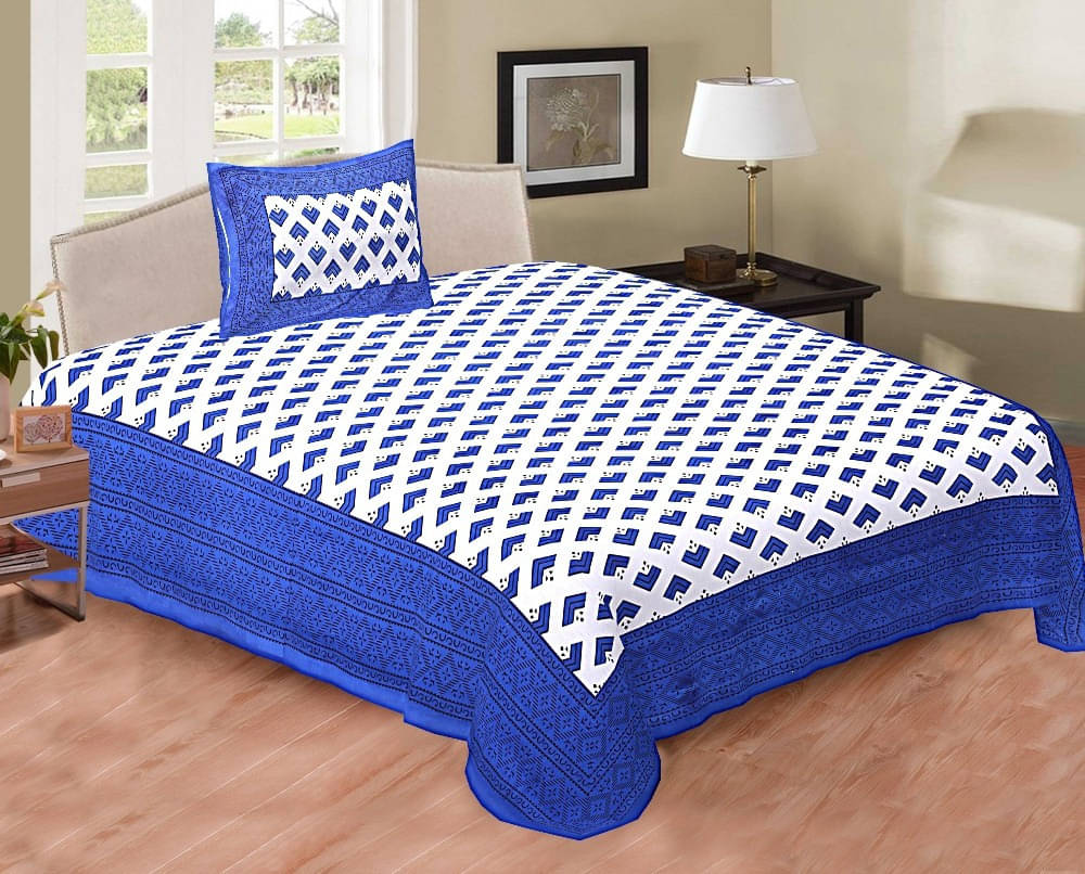     			Batham Handloom Cotton 1 Single Bedsheet with 1 Pillow Cover ( Multicolor )