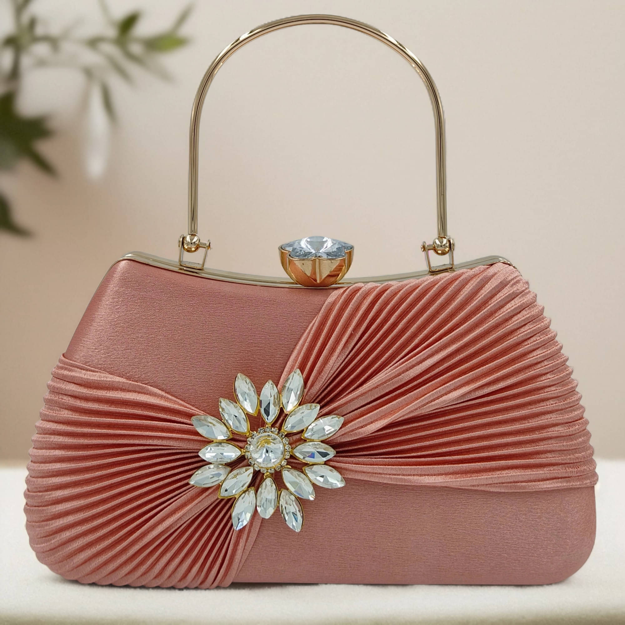     			Generic Pink Fabric Box Clutch