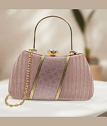 Generic Pink Faux Leather Box Clutch