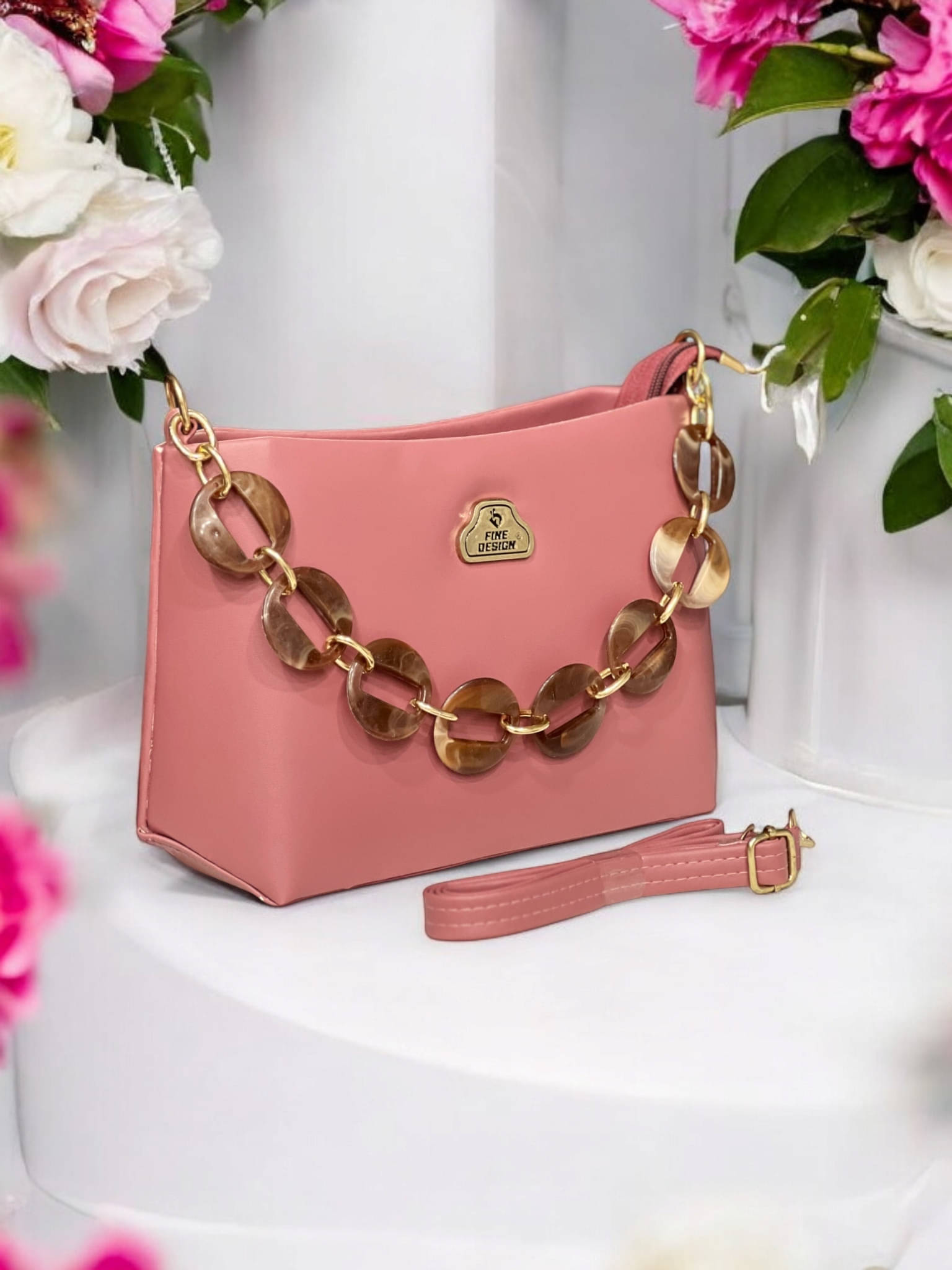     			Jazzberry Handheld Bag PU Set of 1 ( Pink )