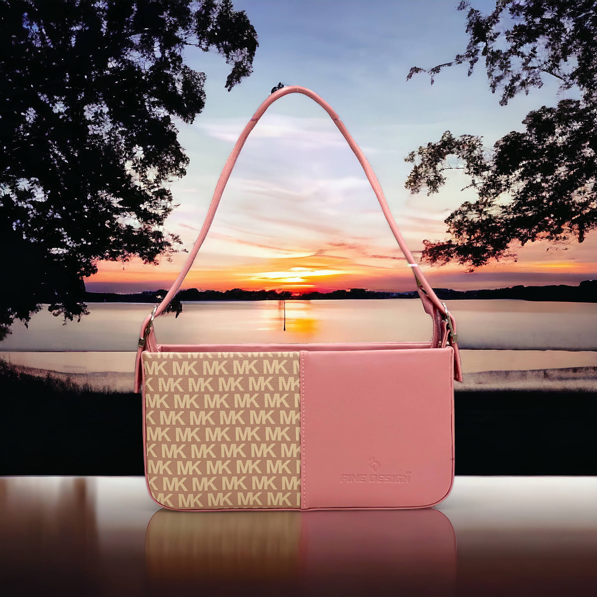     			Jazzberry Handheld Bag PU Set of 1 ( Pink )