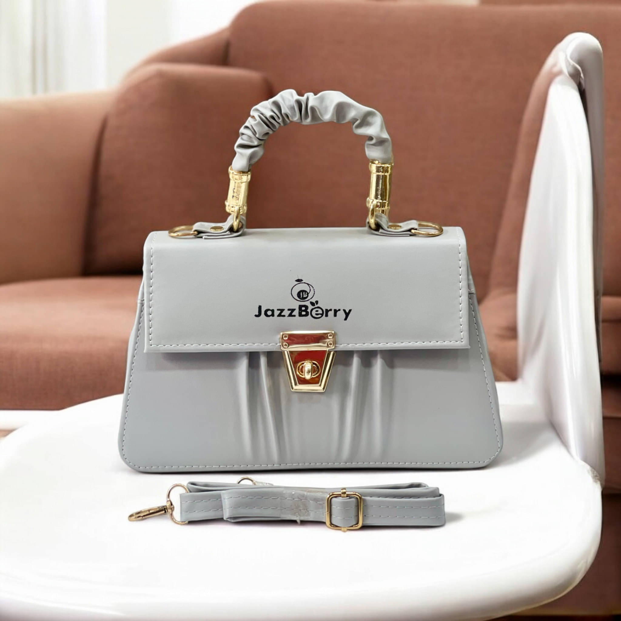     			Jazzberry Handheld Bag PU Set of 1 ( Grey )