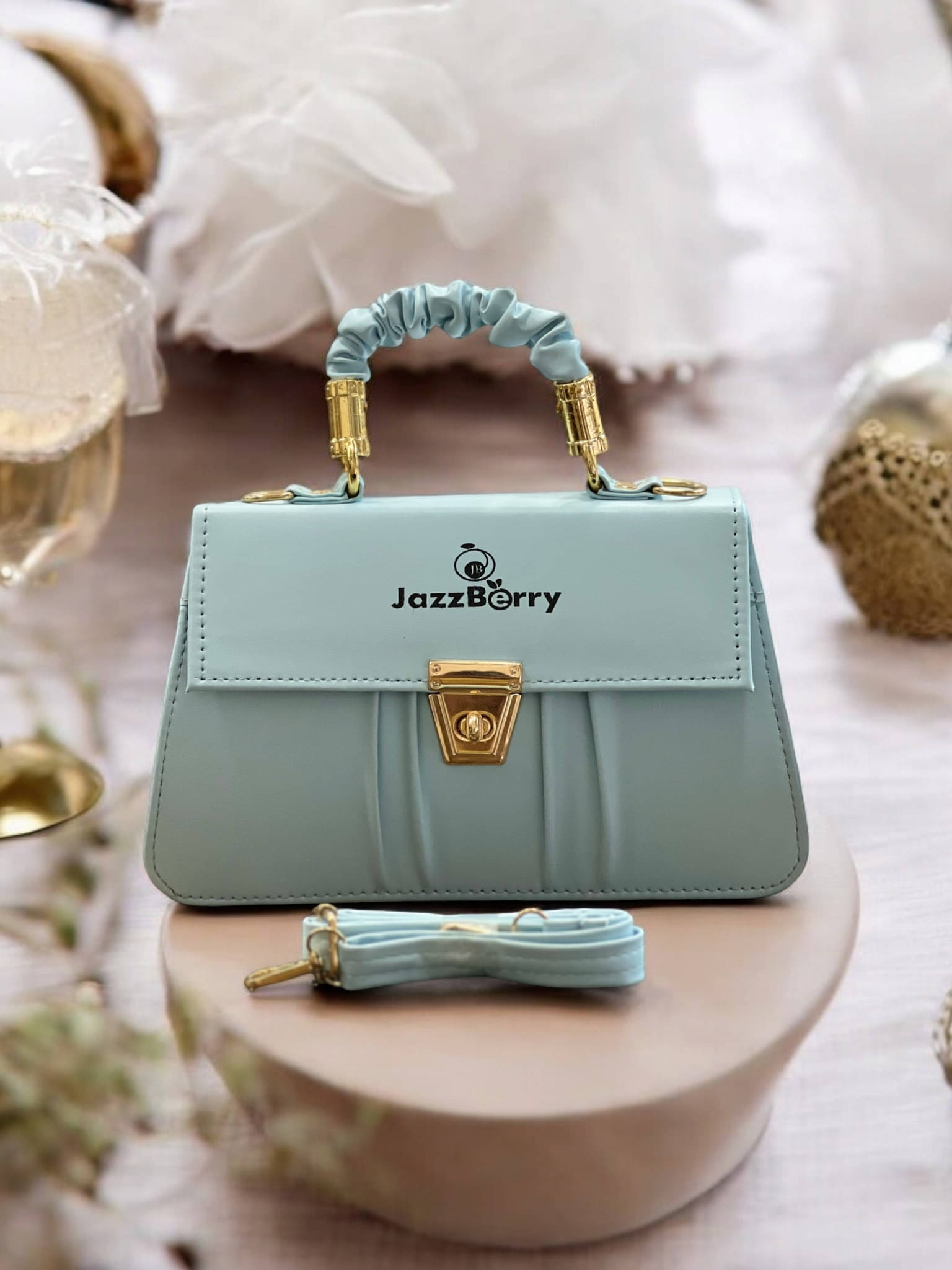     			Jazzberry Handheld Bag PU Set of 1 ( Blue )