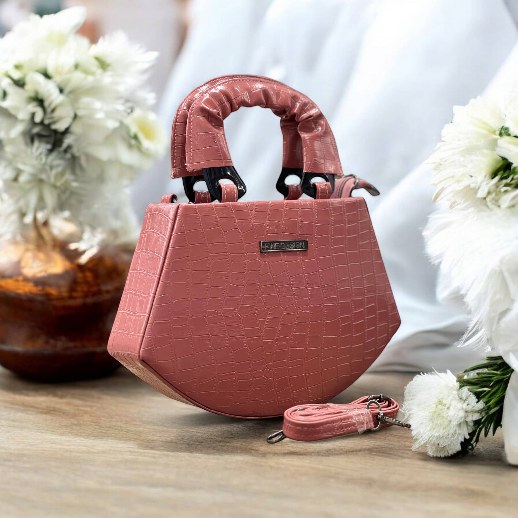     			Jazzberry Handheld Bag PU Set of 1 ( Pink )