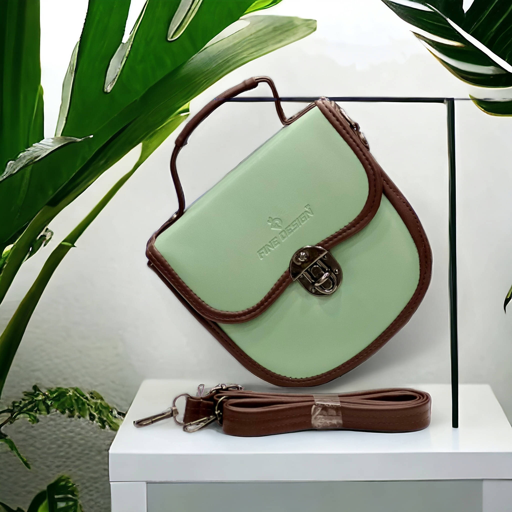     			Jazzberry Handheld Bag PU Set of 1 ( Green )