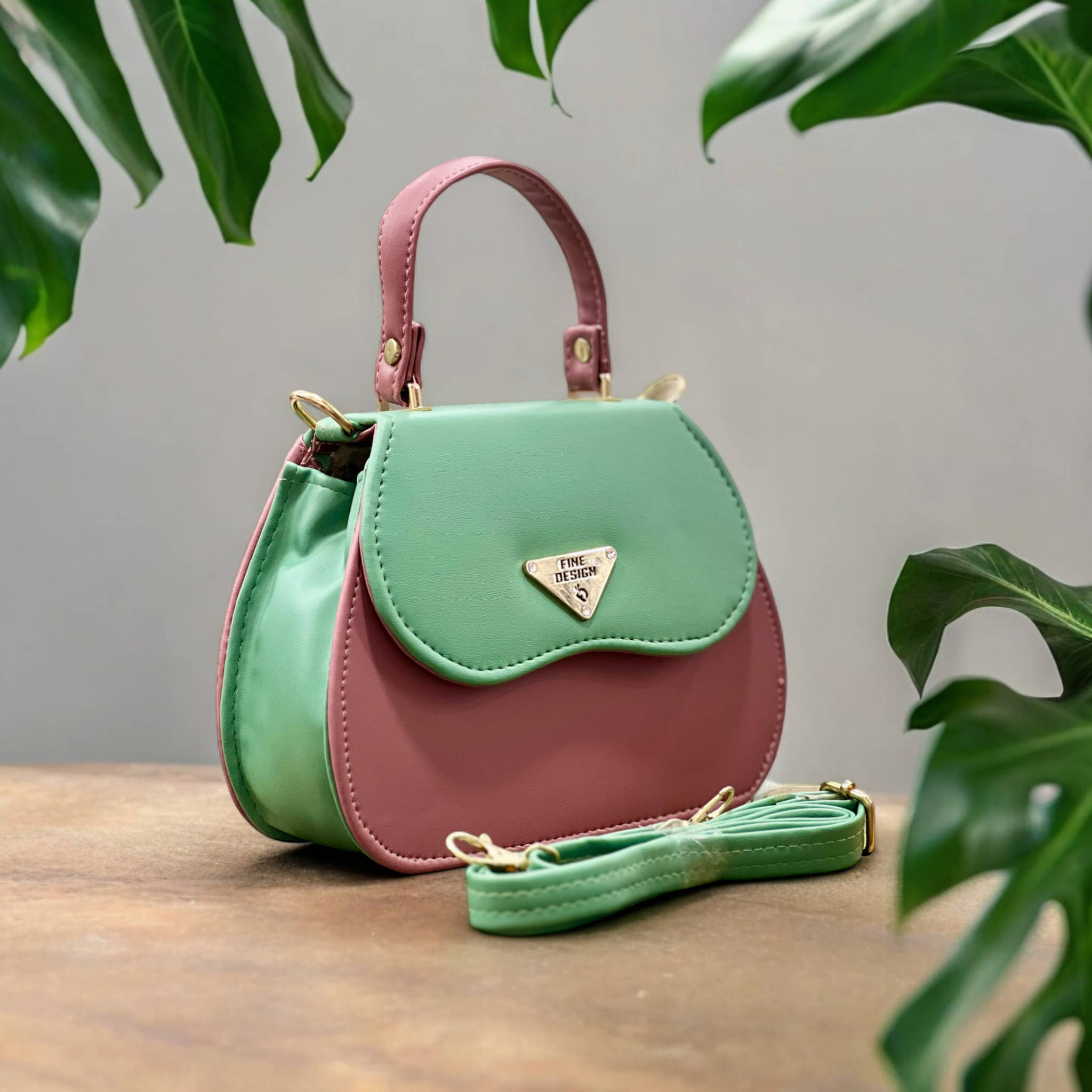     			Jazzberry Handheld Bag PU Set of 1 ( Green )