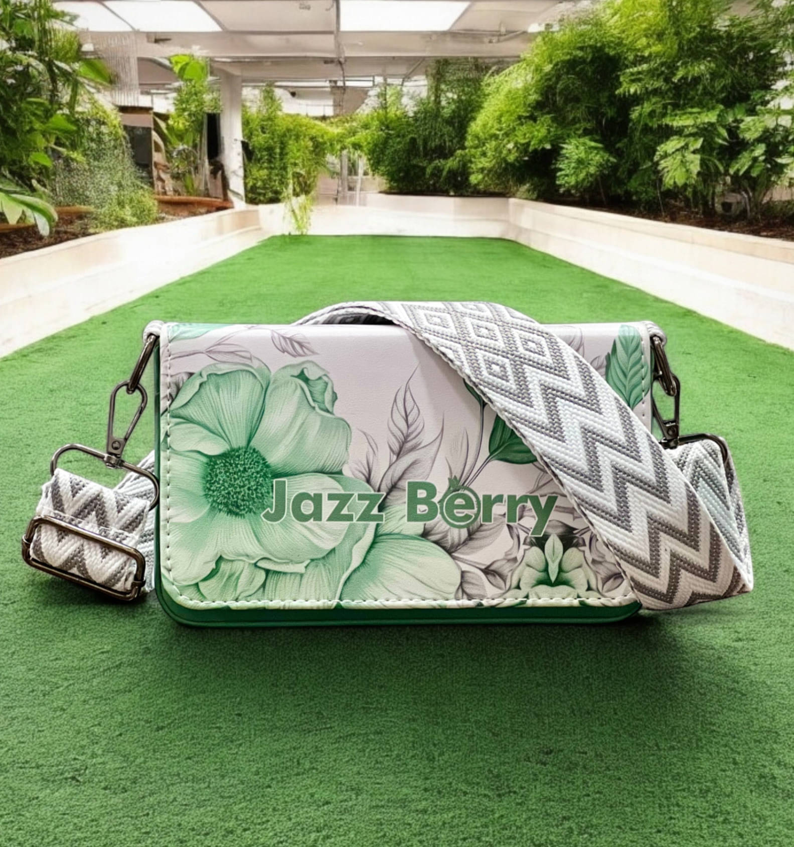     			Jazzberry Satchel Bag PU Set of 1 ( Green )