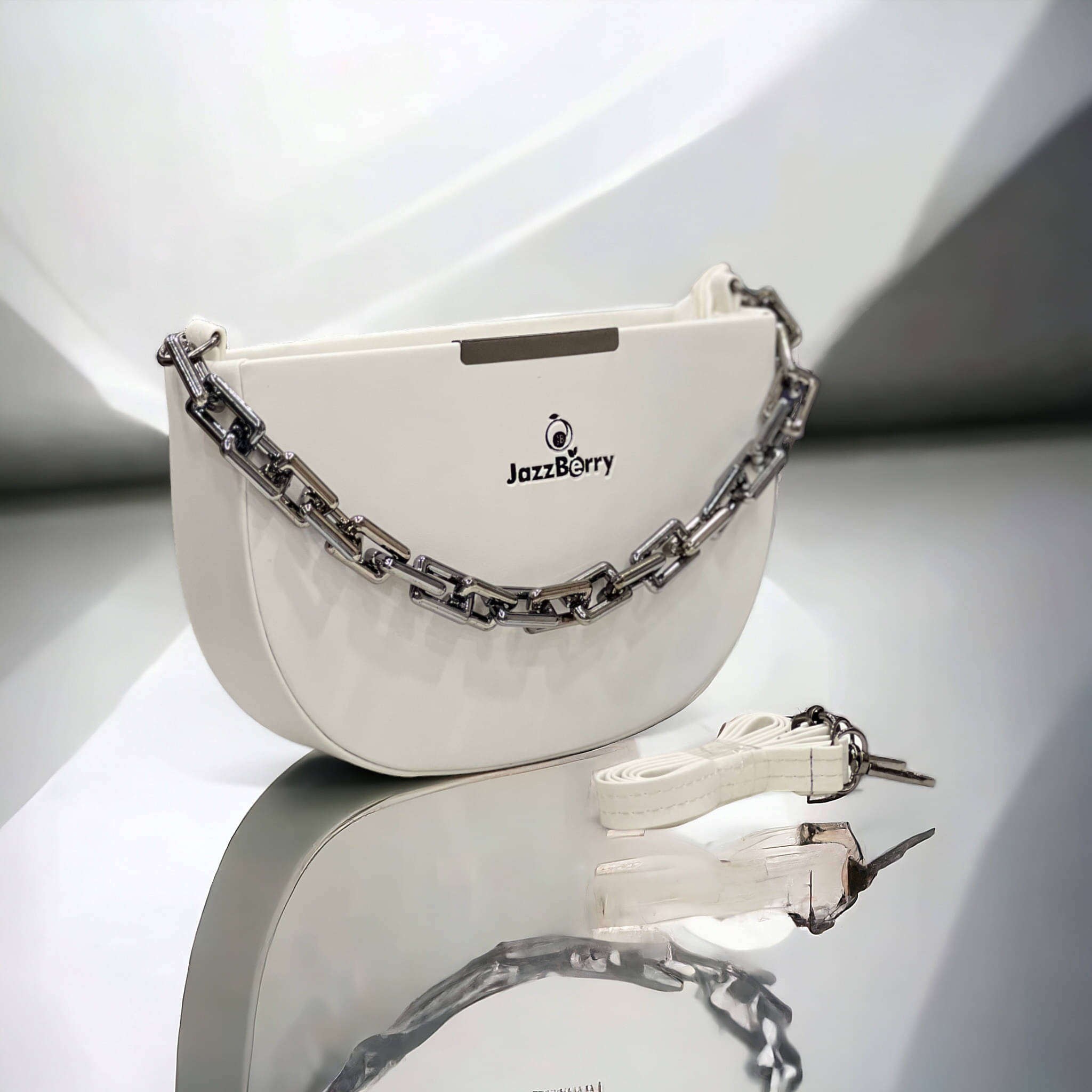     			Jazzberry Sling Bag PU Set of 1 ( White )