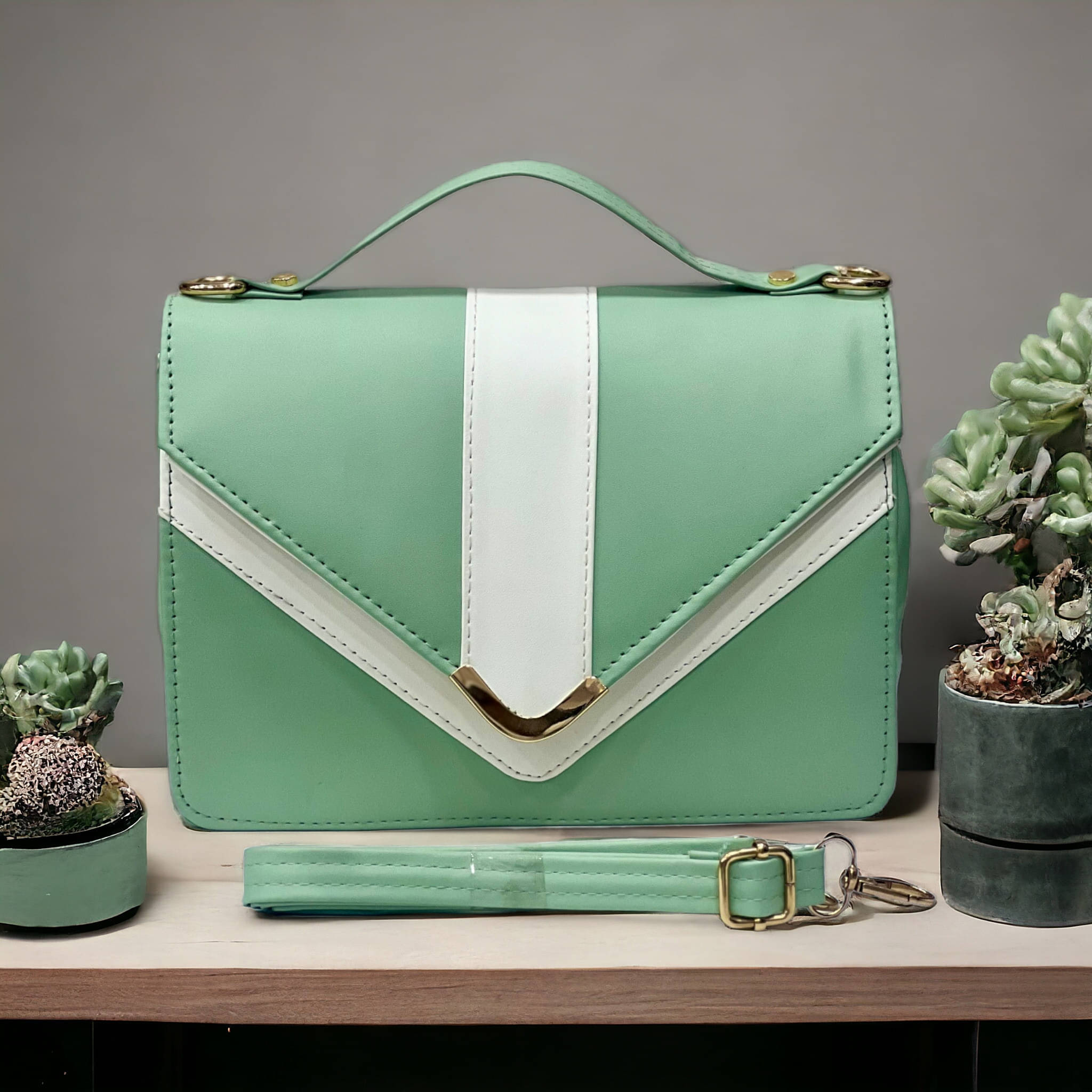     			Jazzberry Sling Bag PU Set of 1 ( Green )