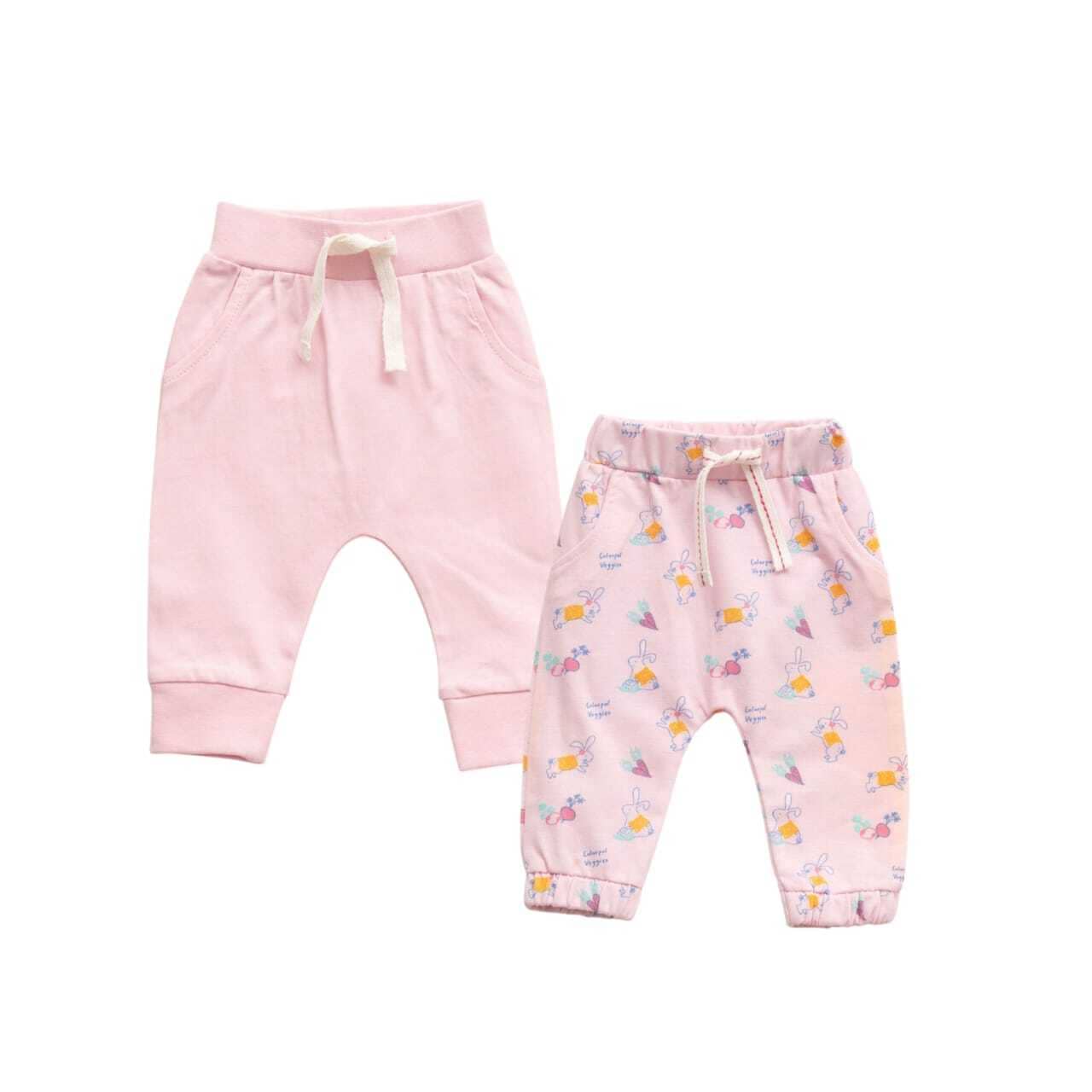 Juscubs Pack of 2 Baby Girls Cotton Joggers ( Multicolor ) - Track Pants | Buy online on ZillyBuy