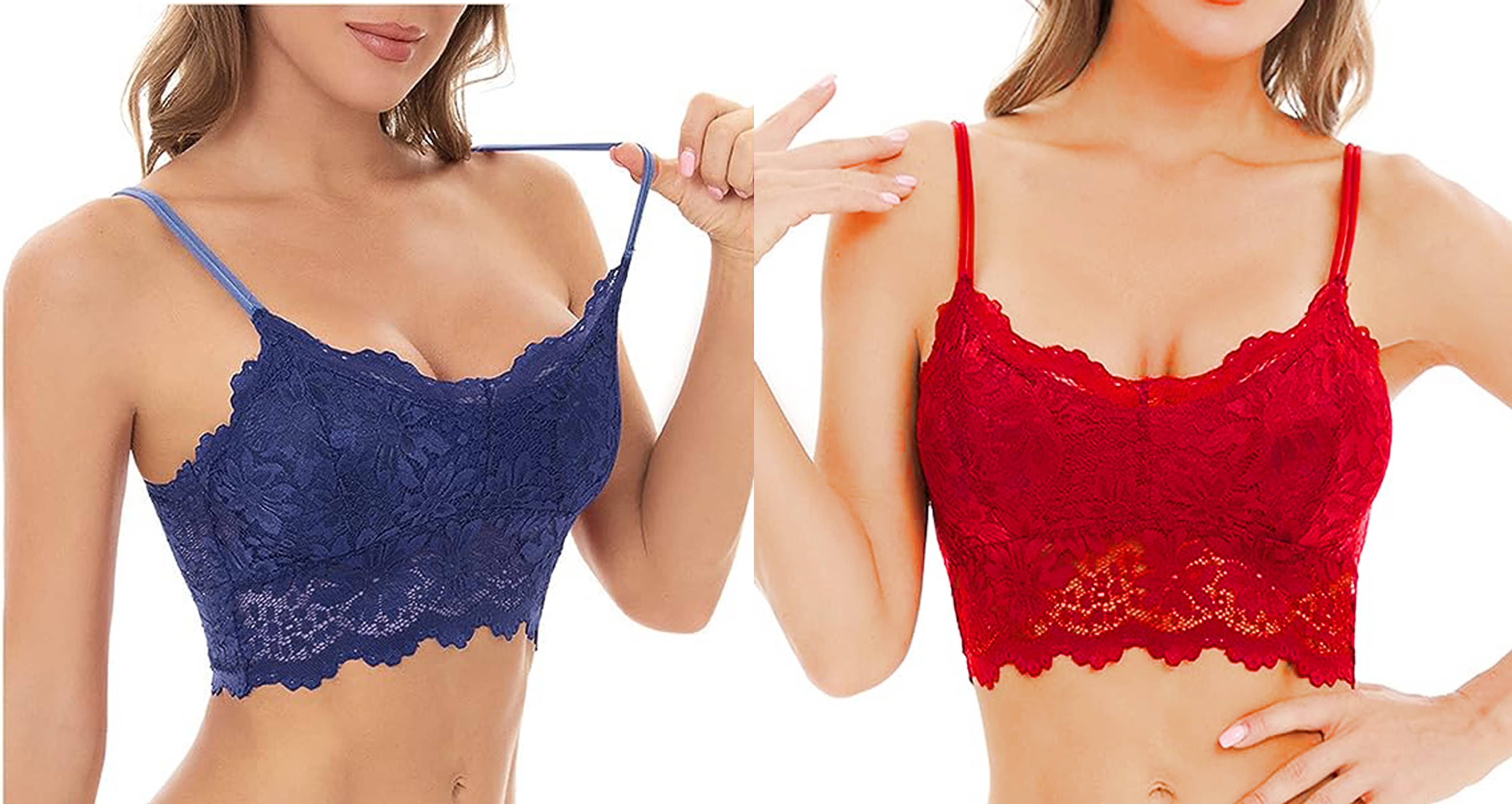 Kamini Pack of 2 Lace Lightly Padded Bralette Bra For Women ( Multicolor9 )     			Kamini Pack of 2 Lace Lightly Padded Bralette Bra For Women ( Multicolor9 )