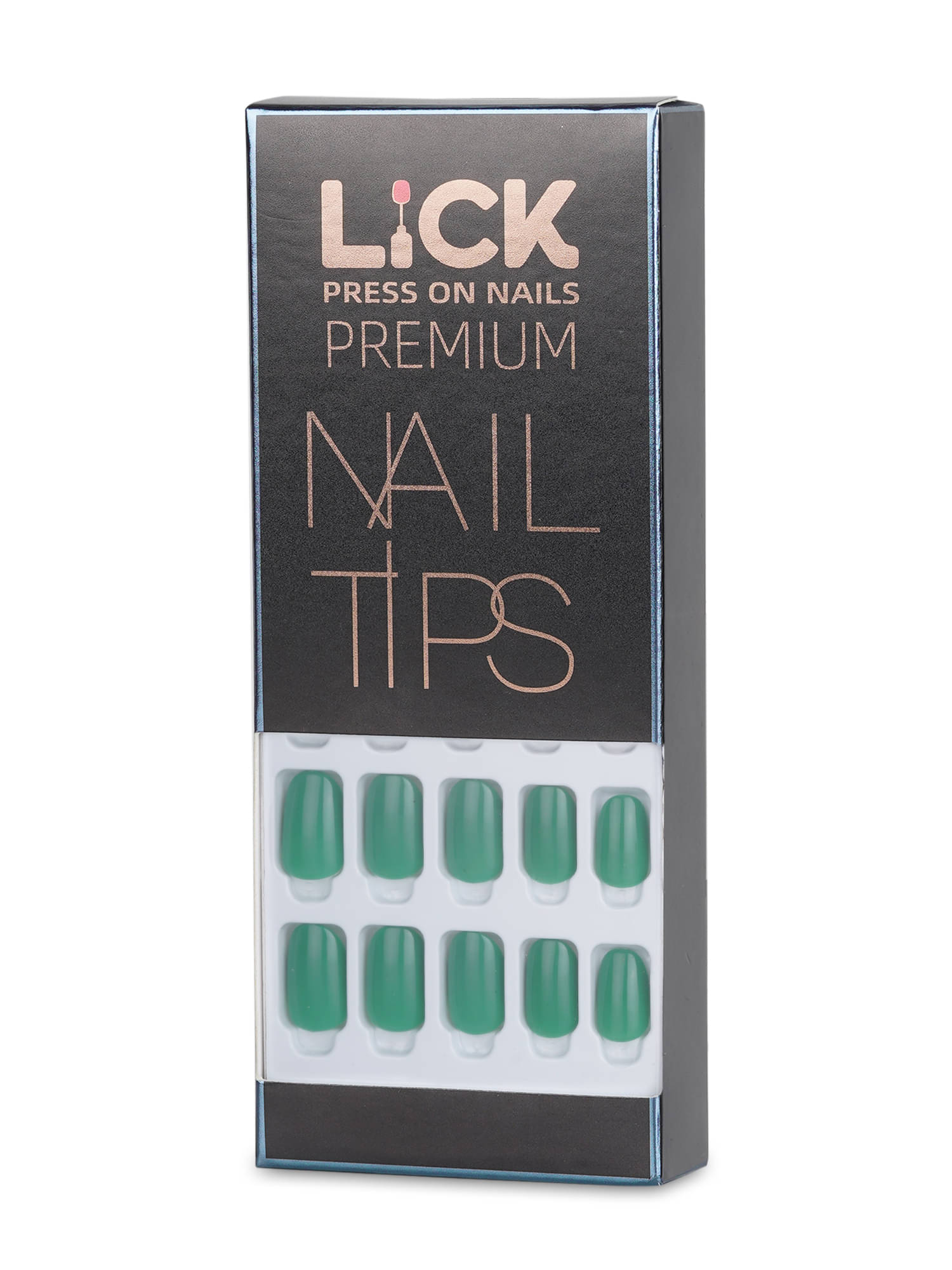     			Lick Artificial Nails and Set Bottle Green (Pack of 30)