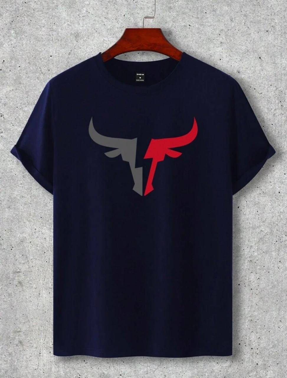RAGSHI Men Cotton Blend Regular Fit Printed T-Shirt ( Navy ) RAGSHI Men Cotton Blend Regular Fit Printed T-Shirt ( Navy )