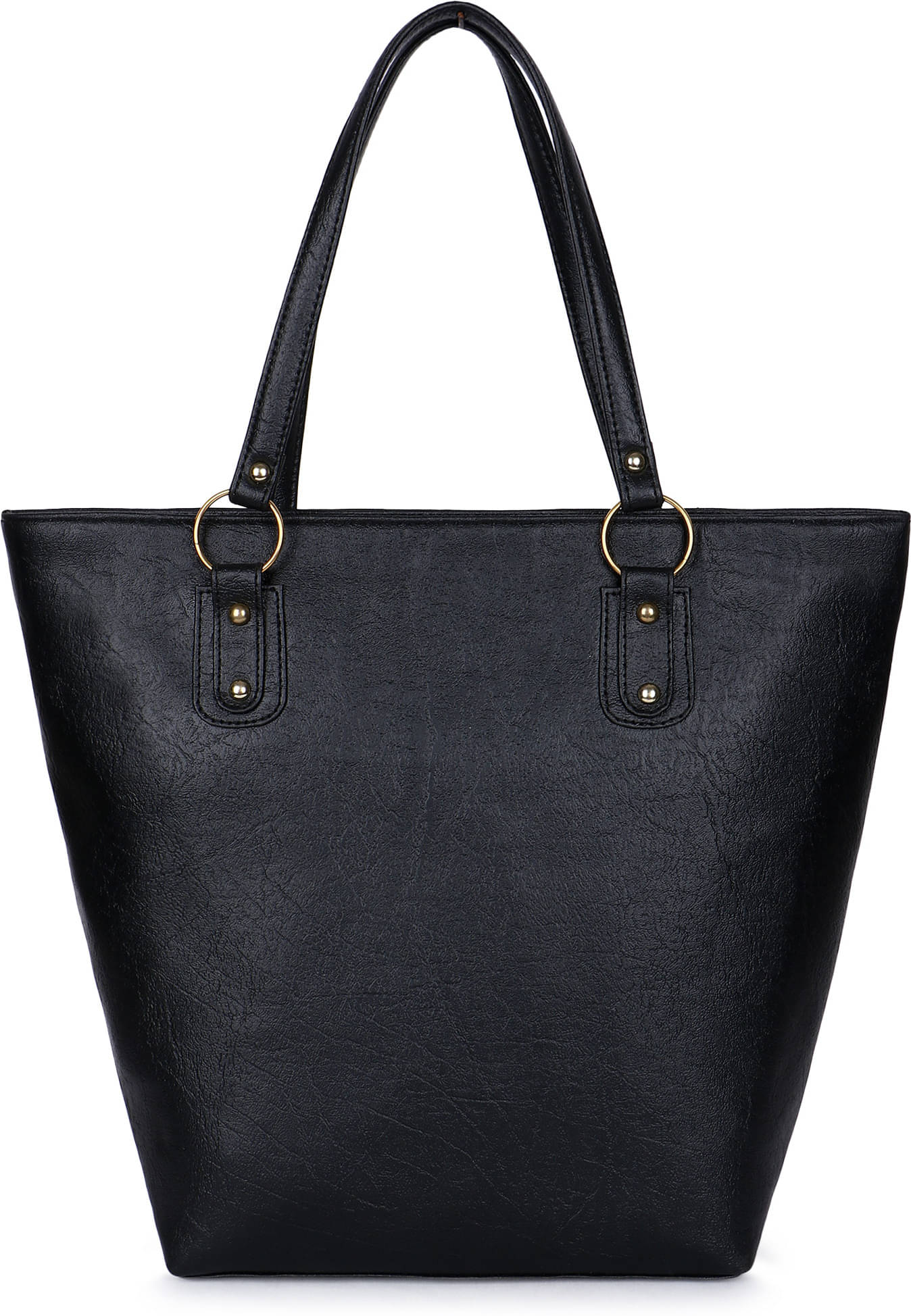     			WOB Handheld Bag Artificial Leather Set of 1 ( Black )