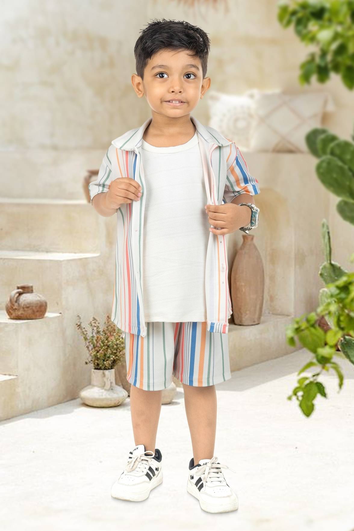 s muktar garments Pack of 1 Baby Boys Cotton Blend T-Shirt & Shorts Set ( Multicolor ) s muktar garments Pack of 1 Baby Boys Cotton Blend T-Shirt & Shorts Set ( Multicolor )