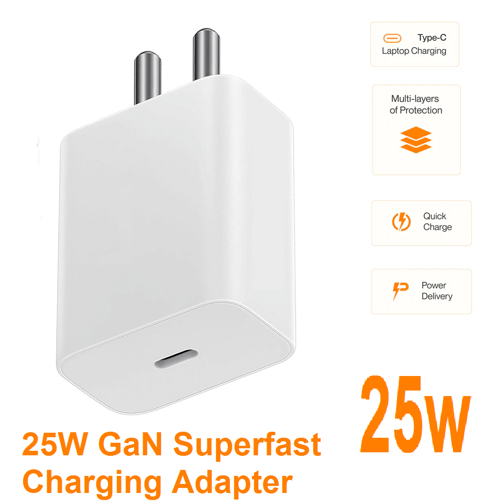     			25W GaN SuperFast Type-C Charger | Quick Charge & Power Delivery | Compact & Lightweight Adapter for Phones, Tablets & Laptops