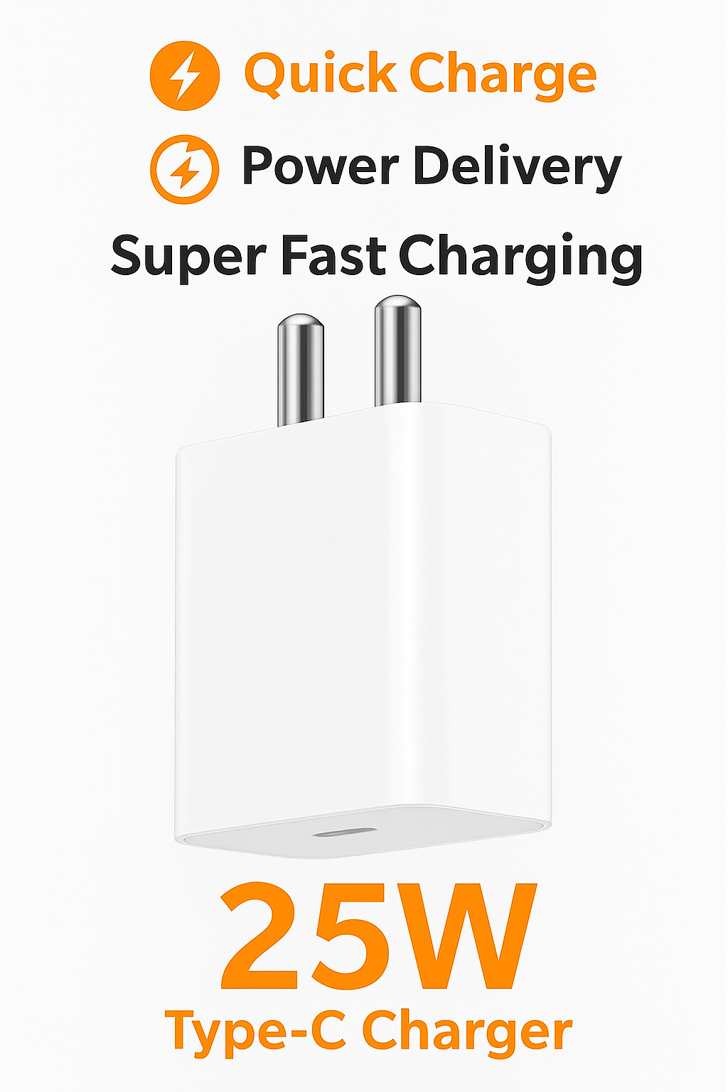     			25W GaN Type-C Fast Charger | Quick Charge & PD | Compact USB-C Adapter for Mobile, Tablet & Laptop