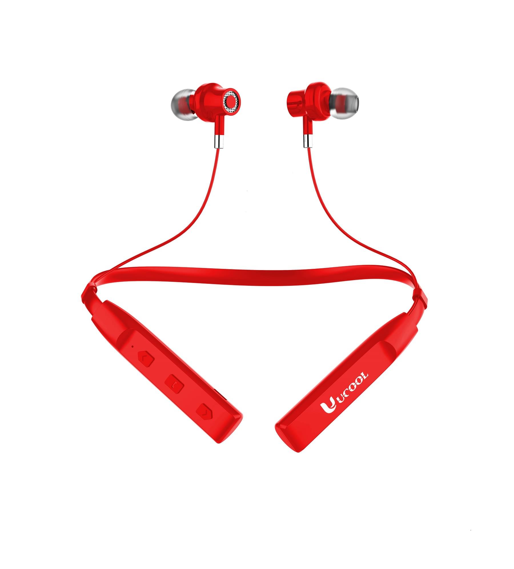     			60 Hours Red Playtime Bluetooth Wireless Neckband headphones Earphone