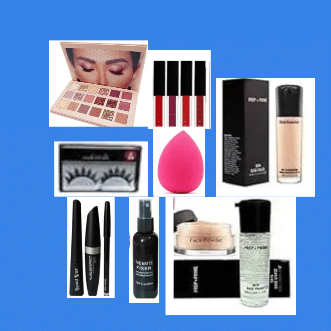 69 Farbtone Eye Shadow Palette ( Nude eyeshadow, fixer, primer, foundation, leashes and as a shown in image ) 69 Farbtone Eye Shadow Palette ( Nude eyeshadow, fixer, primer, foundation, leashes and as a shown in image )