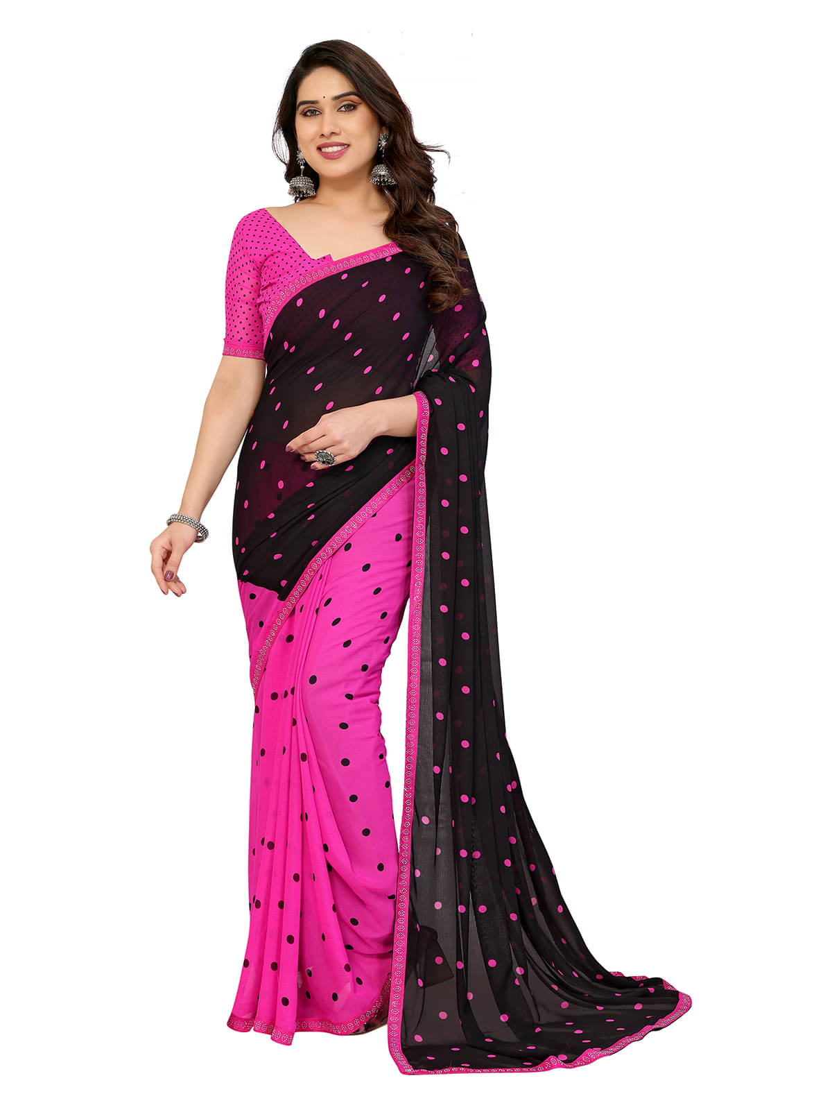 ANAND SAREES Georgette Printed Ilkal Saree With Unstitched Blouse Piece ( Pink ) ANAND SAREES Georgette Printed Ilkal Saree With Unstitched Blouse Piece ( Pink )