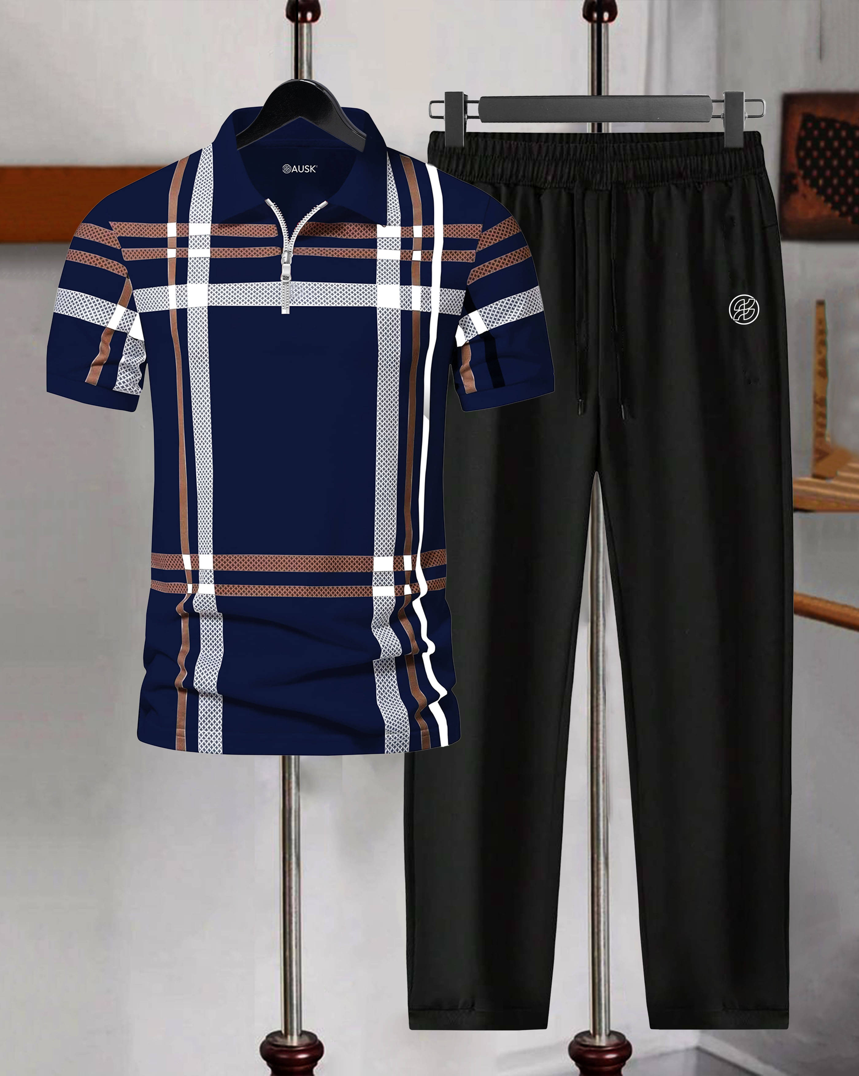 AOOSH Navy Blue Cotton Blend Relaxed Fit Men's Tracksuit ( Pack of 1 )     			AOOSH Navy Blue Cotton Blend Relaxed Fit Men's Tracksuit ( Pack of 1 )