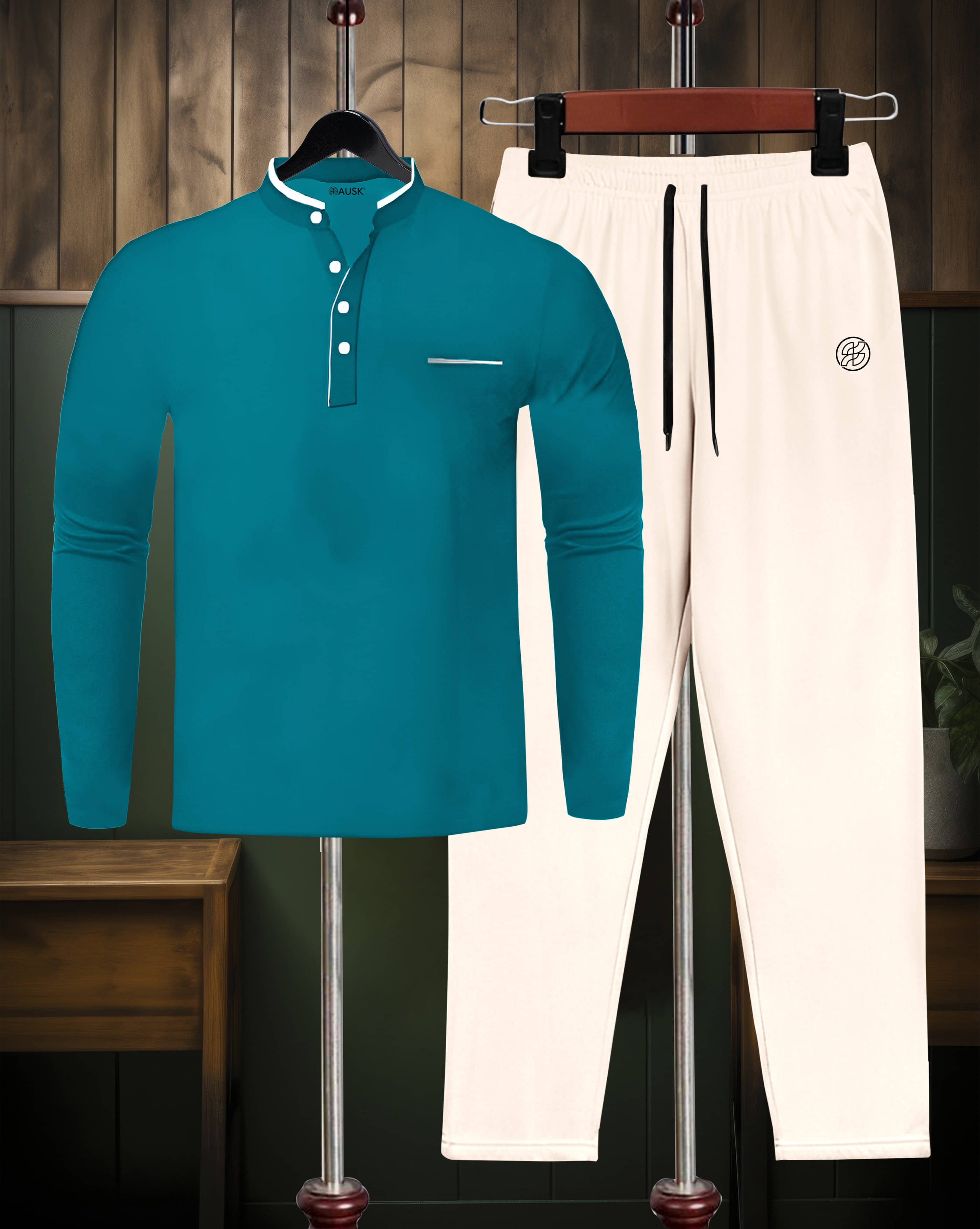 AOOSH Teal Cotton Blend Relaxed Fit Men's Tracksuit ( Pack of 1 )     			AOOSH Teal Cotton Blend Relaxed Fit Men's Tracksuit ( Pack of 1 )