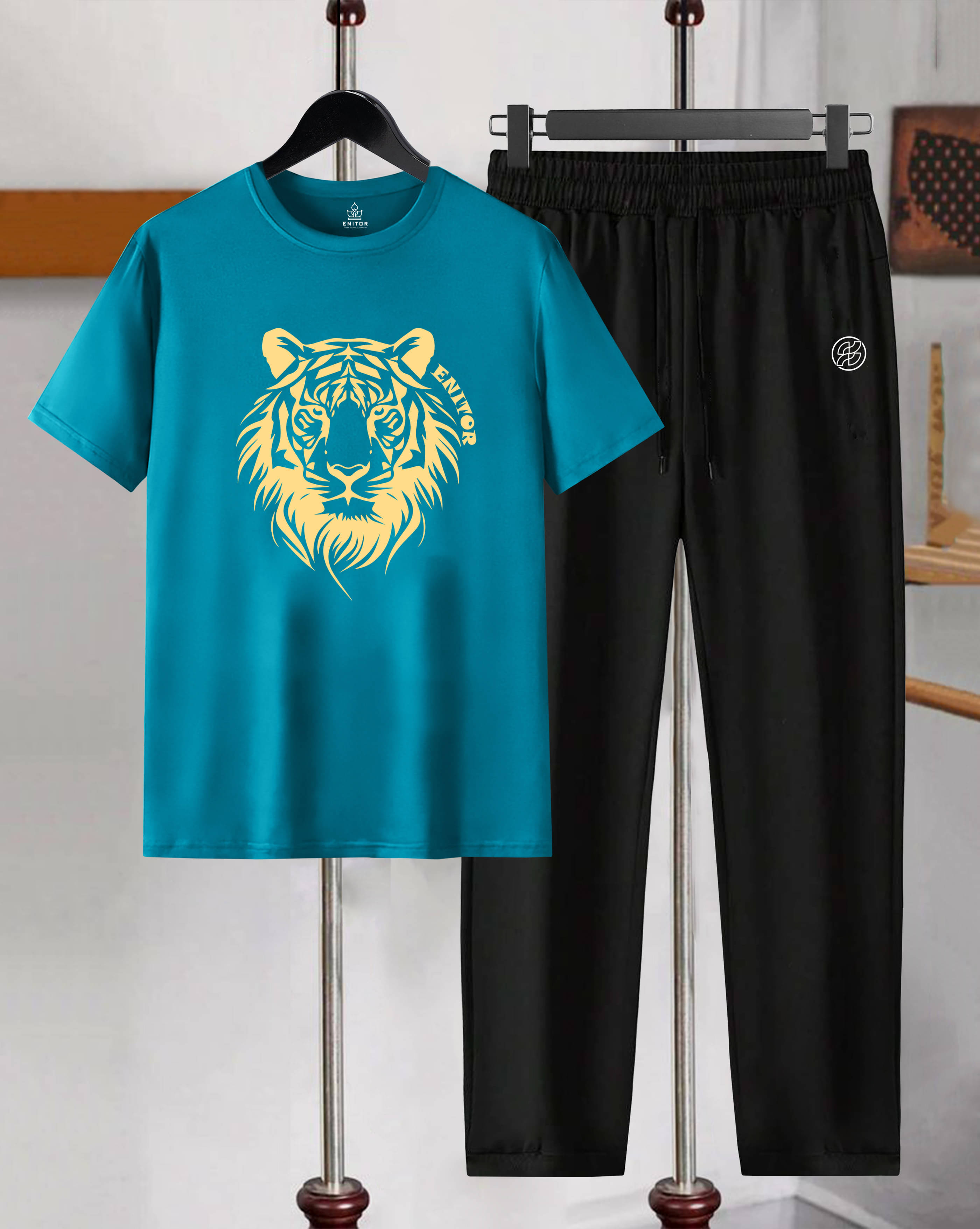 AOOSH Teal Cotton Blend Relaxed Fit Men's Tracksuit ( Pack of 1 ) AOOSH Teal Cotton Blend Relaxed Fit Men's Tracksuit ( Pack of 1 )