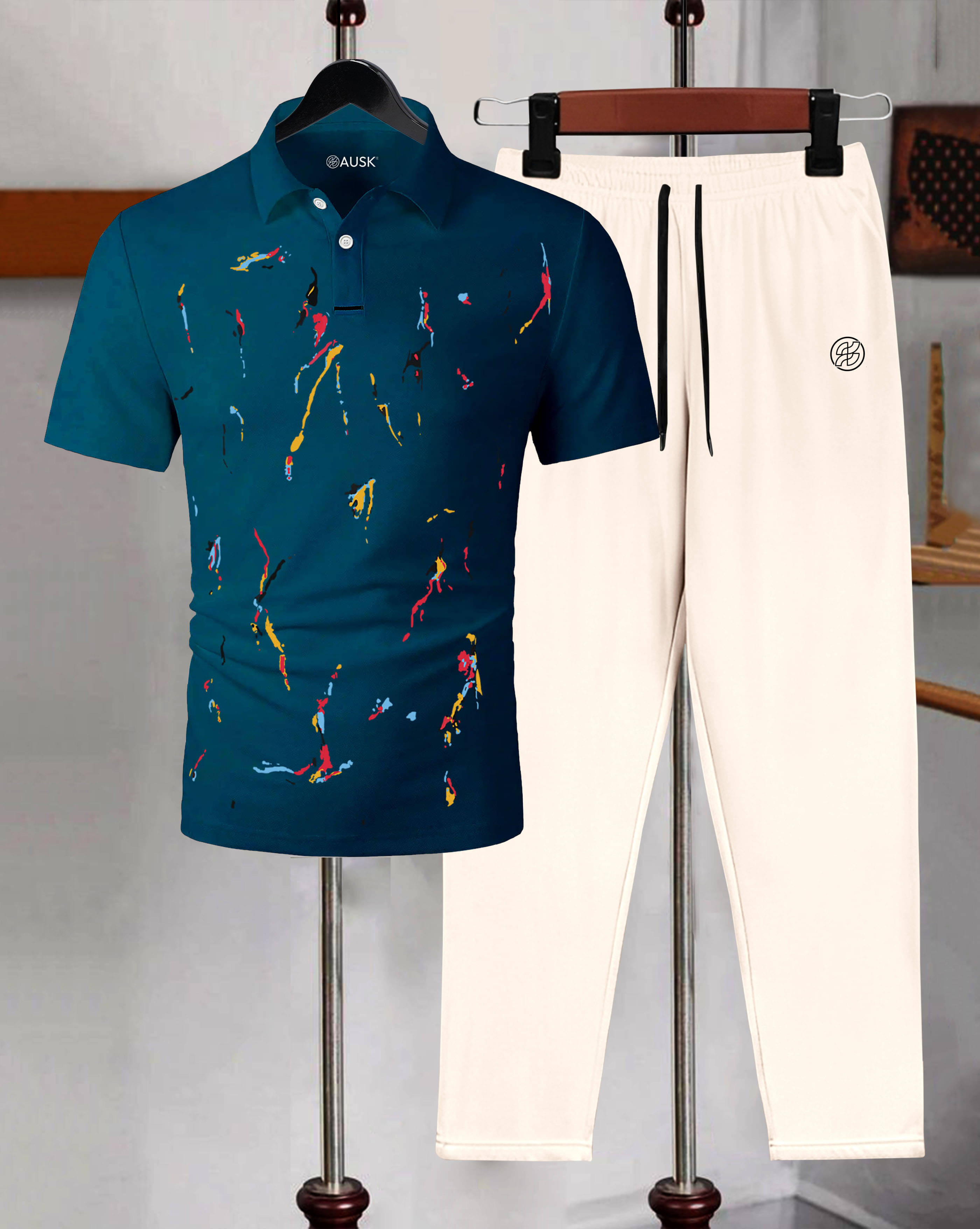 AOOSH Teal Cotton Blend Relaxed Fit Men's Tracksuit ( Pack of 1 ) AOOSH Teal Cotton Blend Relaxed Fit Men's Tracksuit ( Pack of 1 )