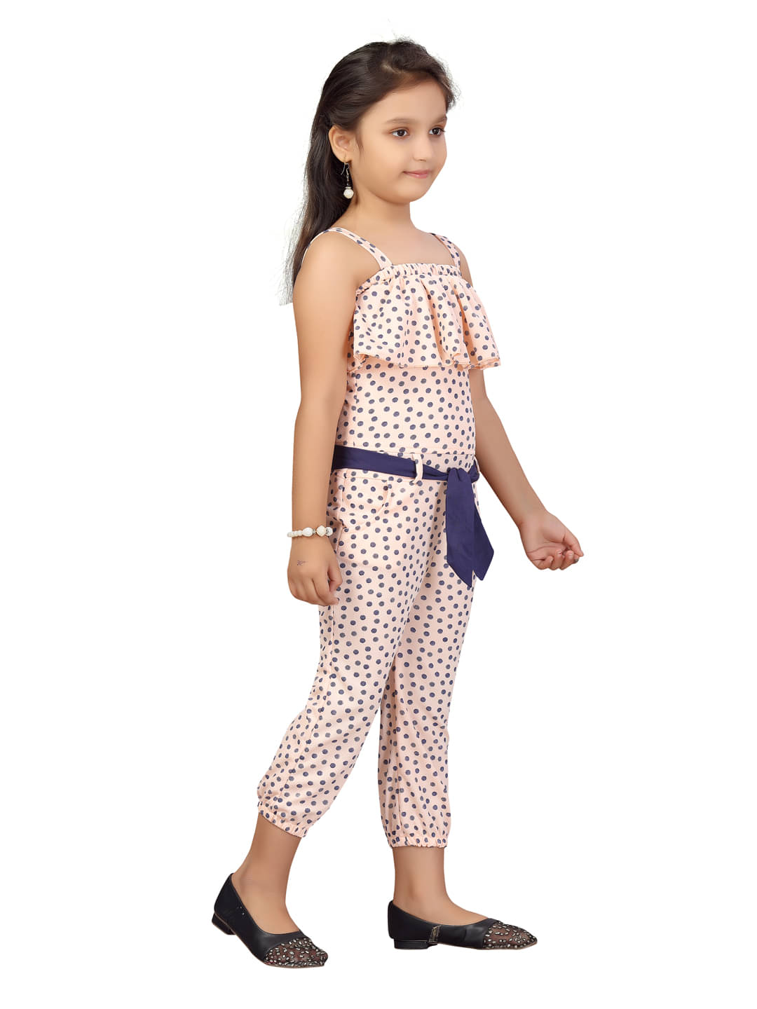    			Aarika Girls Cotton Blend Jumpsuit ( Pack of 1 , Peach )