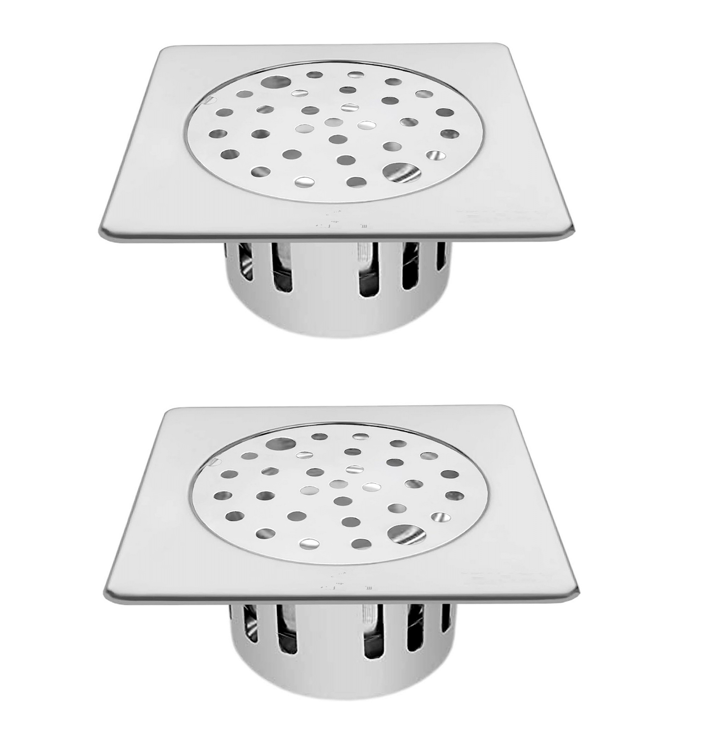 BATHONIX Stainless Steel 5"x5" Holly Square Plain with Anti Cockroach Water Drain Lock Jali for Bathroom & Kitchen (Pack of 2) BATHONIX Stainless Steel 5"x5" Holly Square Plain with Anti Cockroach Water Drain Lock Jali for Bathroom & Kitchen (Pack of 2)