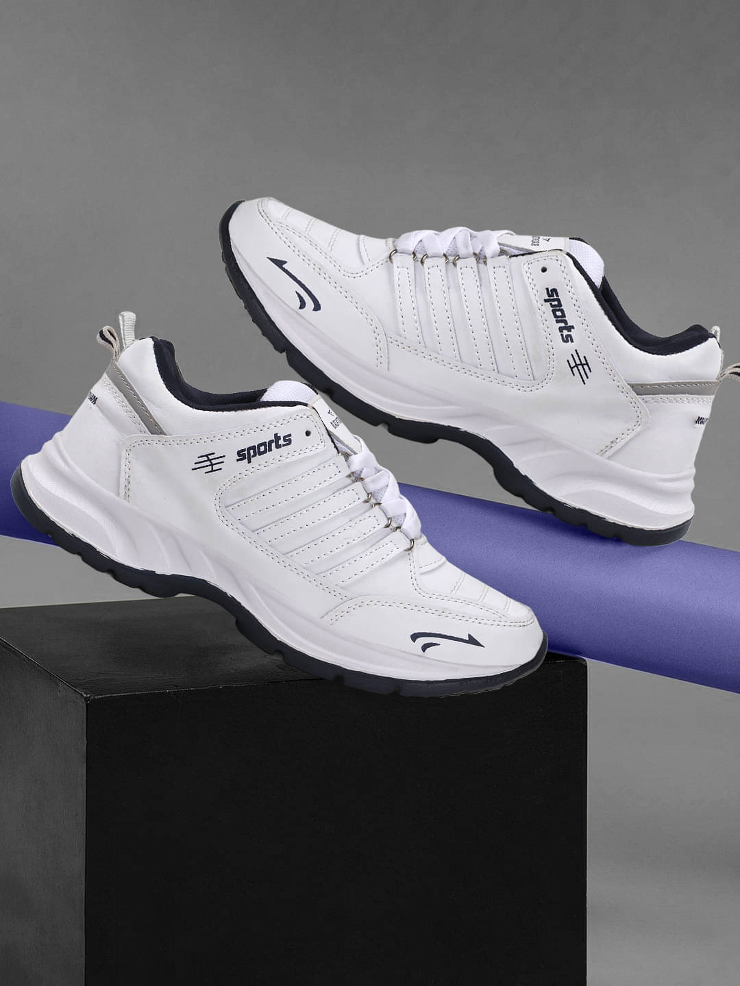 BLACKTOWN White Men's Sports Running Shoes BLACKTOWN White Men's Sports Running Shoes