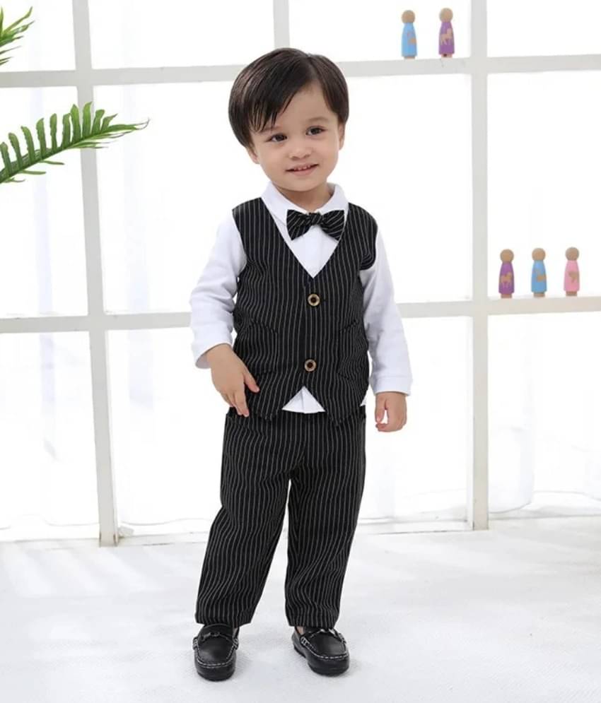    			Belliza Pack of 1 Boys Cotton Blend Shirt & Pants Set ( Black )