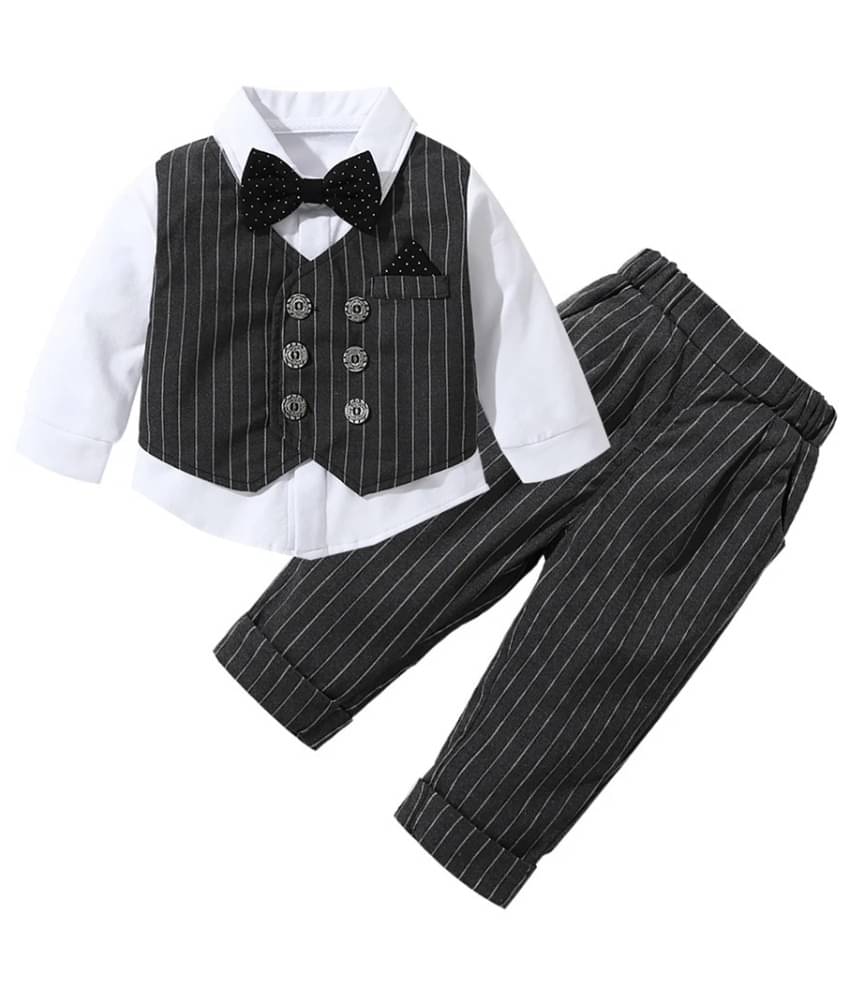     			Belliza Pack of 1 Boys Cotton Blend Shirt & Pants Set ( Black )