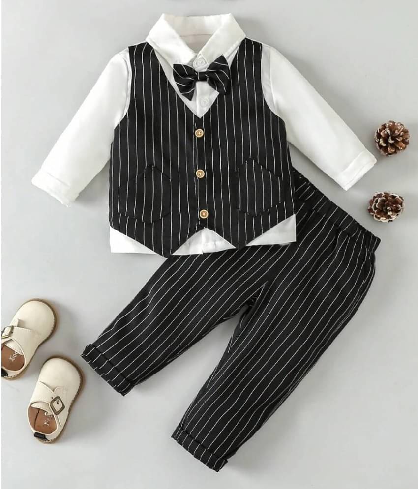    			Belliza Pack of 1 Boys Cotton Blend Shirt & Pants Set ( Black )