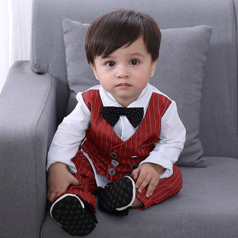     			Belliza Pack of 1 Boys Cotton Blend Shirt & Pants Set ( Red )