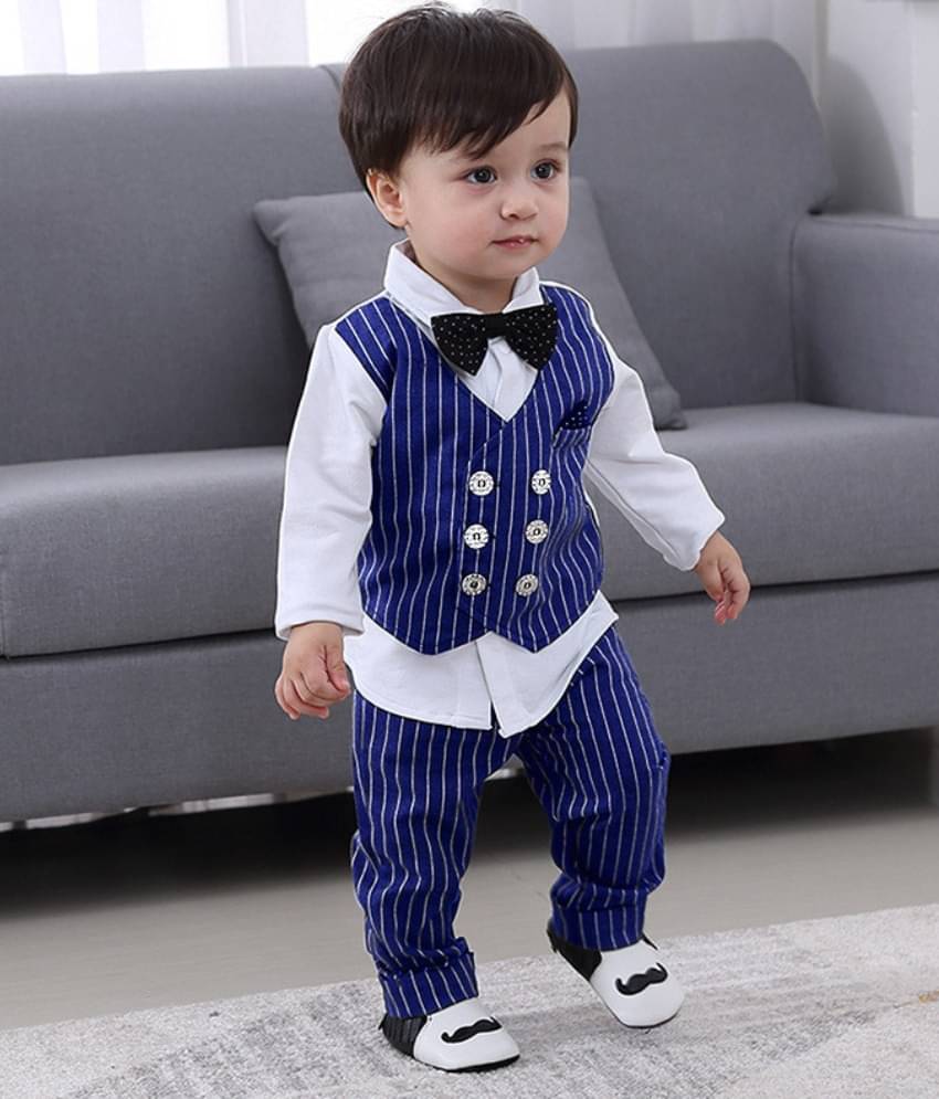     			Belliza Pack of 1 Boys Cotton Blend Shirt & Pants Set ( Blue )