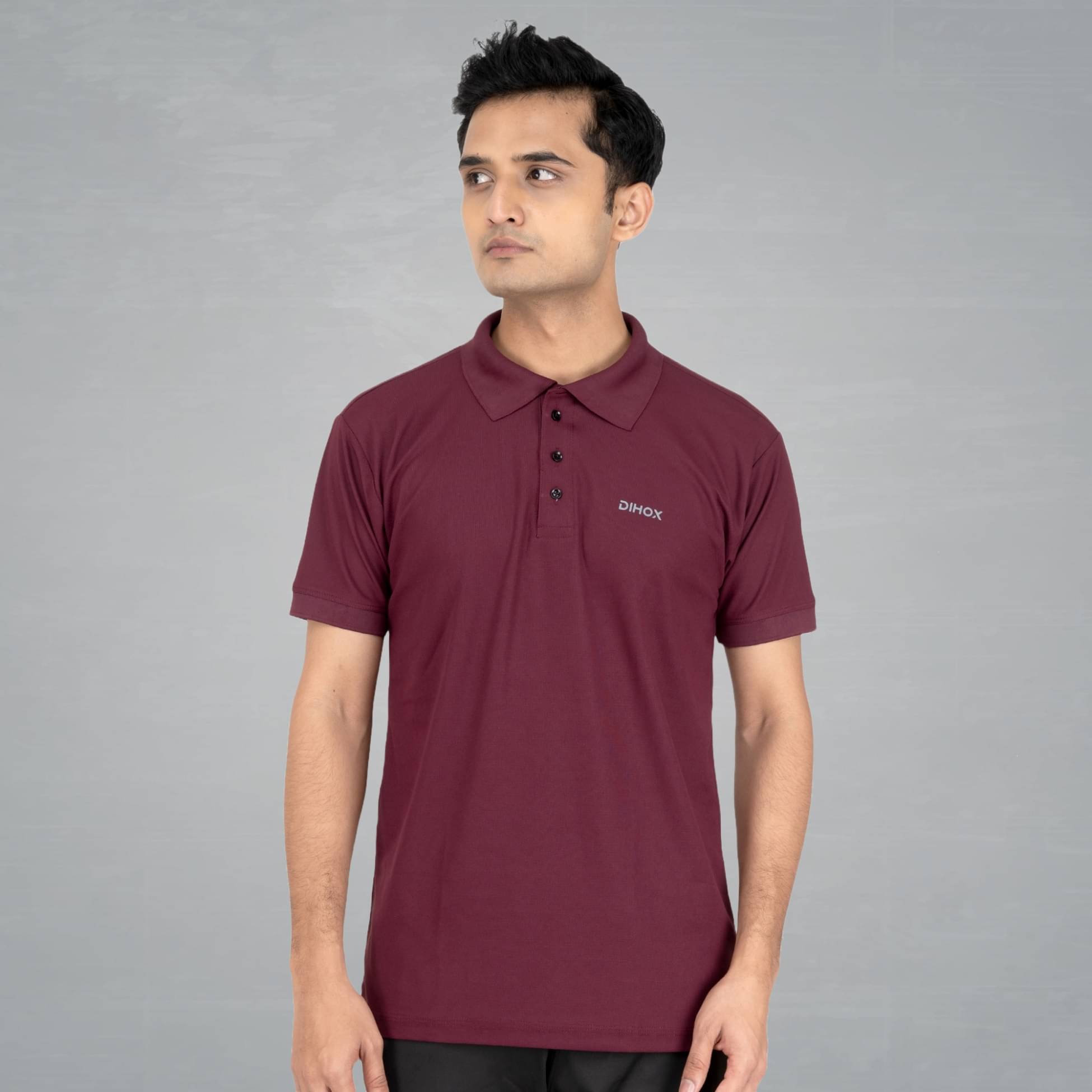     			DIHOX Wine Polyester Regular Fit Men's Sports Polo T-Shirt ( Pack of 1 )