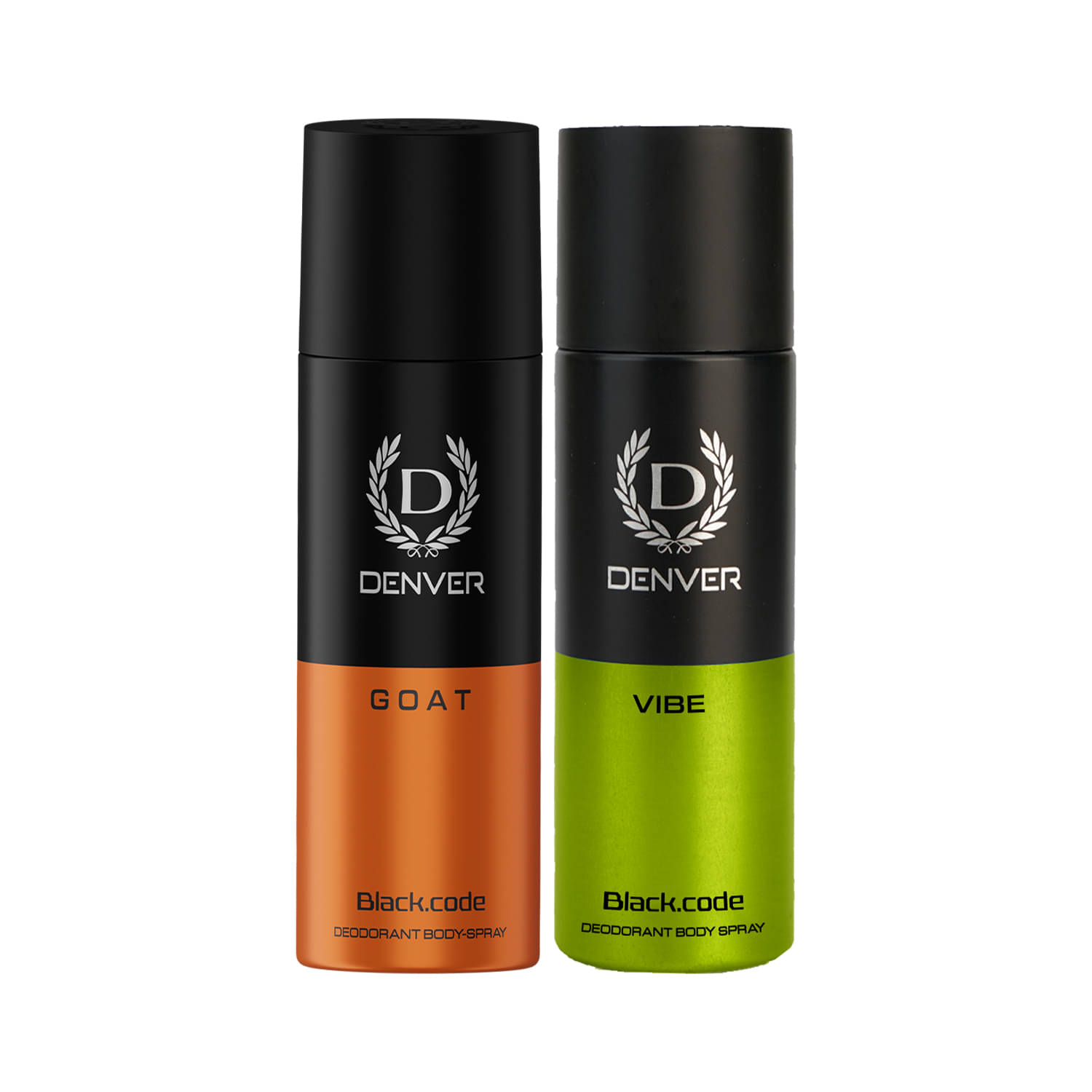     			Denver Black Code Goat & Vibe Long Lasting Deodorant Spray For Men 150 ml Each (Pack of 2)