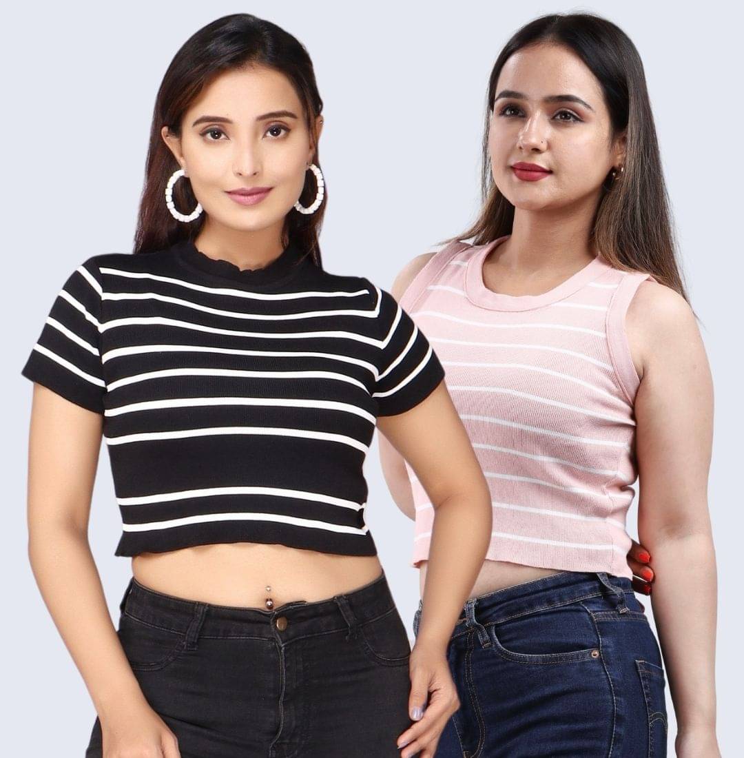     			FEVERFEW Women's Cotton Crop Top ( Multicolor 4 )