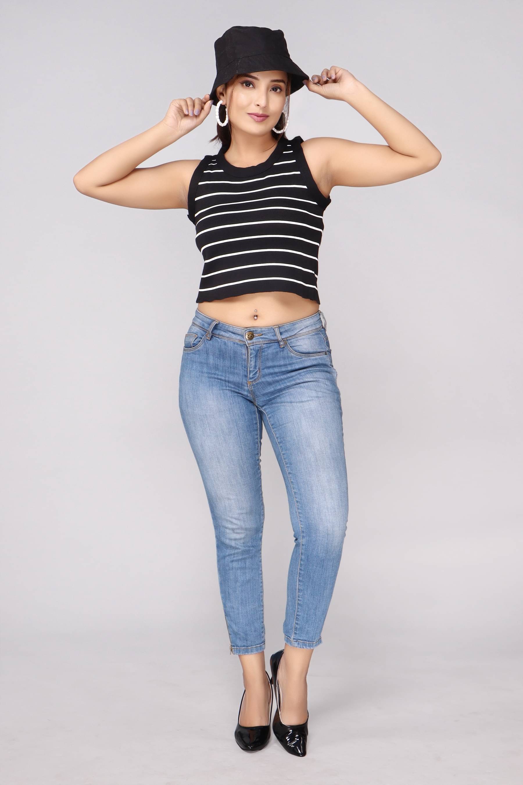     			FEVERFEW Women's Cotton Crop Top ( Multicolor 6 )