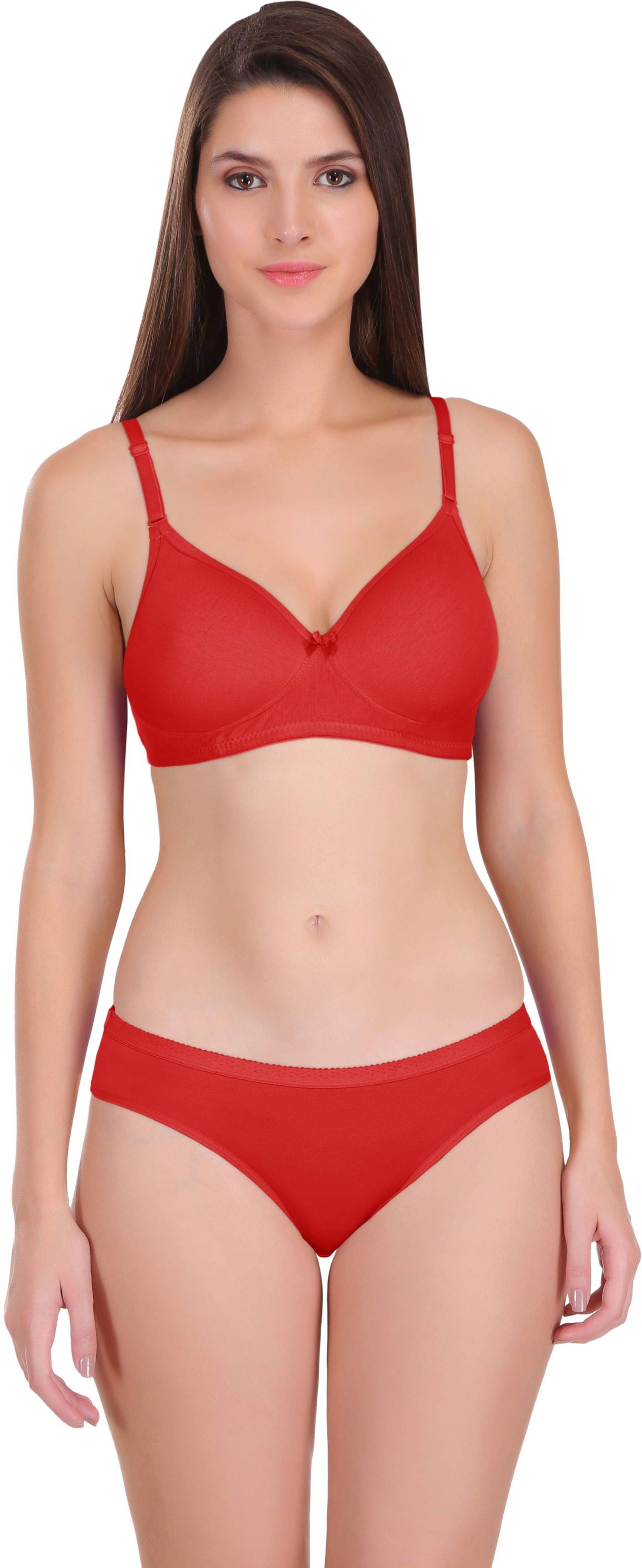 Featherline Pack of 1 Polyester Bra & Panty Set For Women ( Red ) Featherline Pack of 1 Polyester Bra & Panty Set For Women ( Red )
